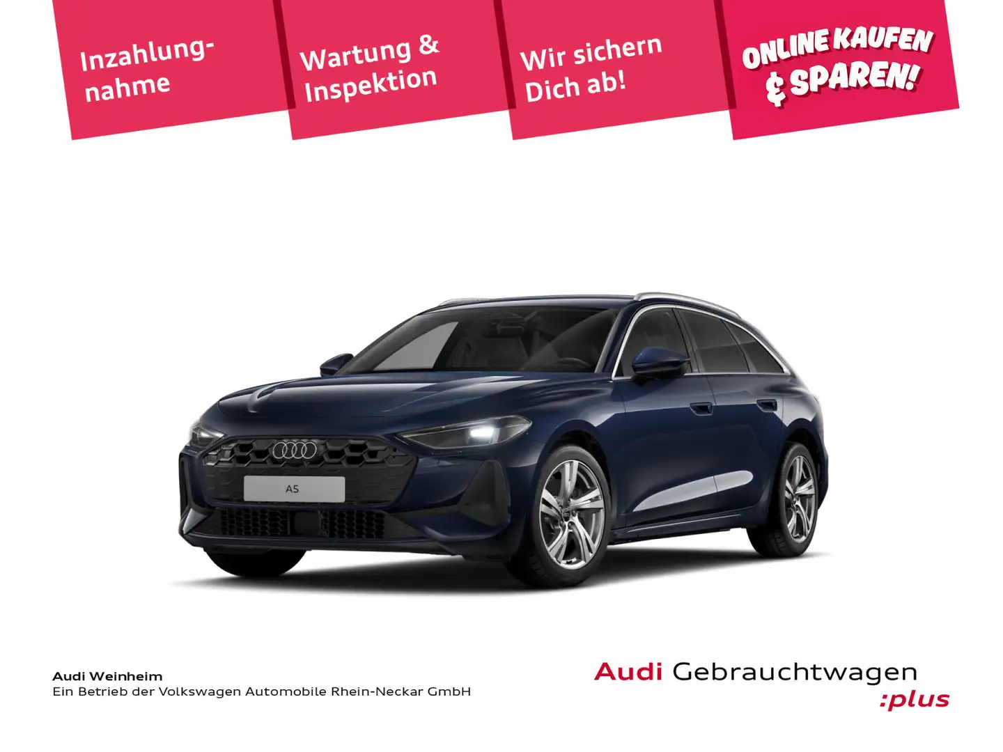 Audi A5 TFSI S tronic GAR 2030 AHK Virtual Cock Blau - 1