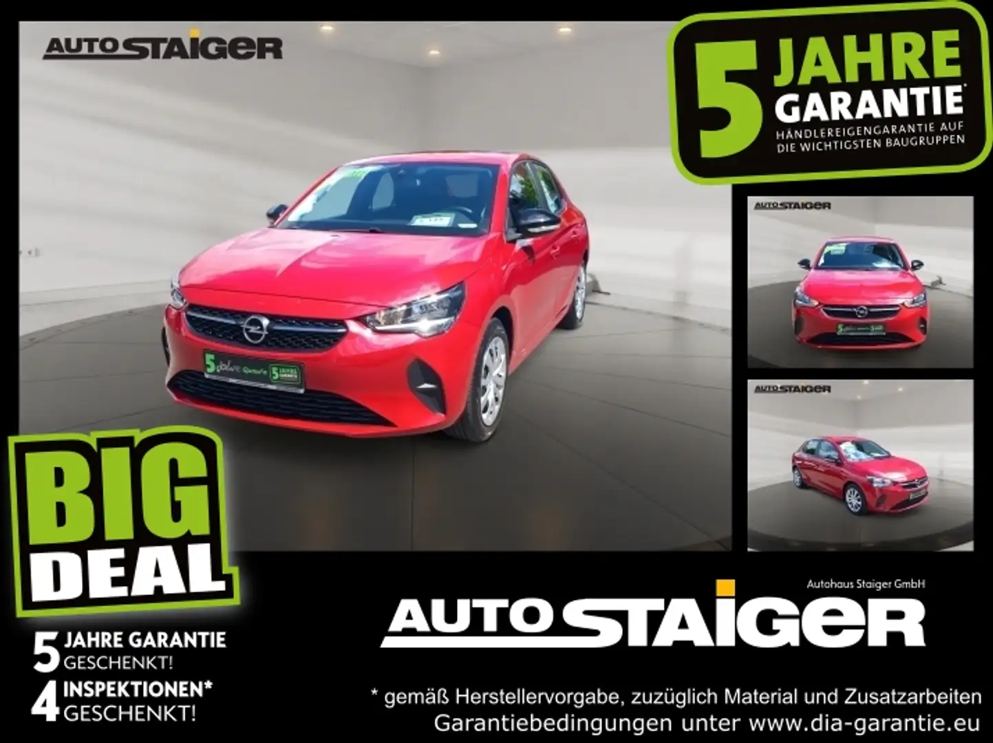 Opel Corsa F 1.2 Turbo Edition Klima, Navi, PDC,Kamera Rot - 1