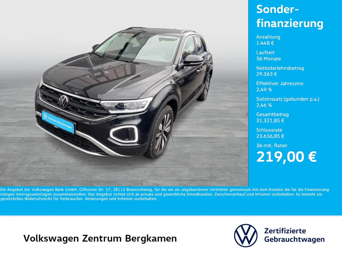 Volkswagen T-Roc 2.0 GOAL AHK CAM ACC LM17 NAVI SITZHEIZUNG Schwarz - 1