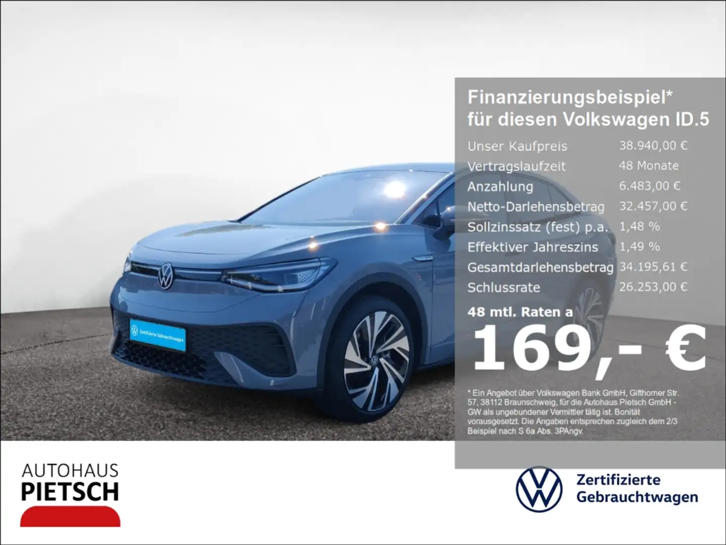 Volkswagen ID.5 Pro Performance IQ.Light AHK Keyless Kamera Gris - 1