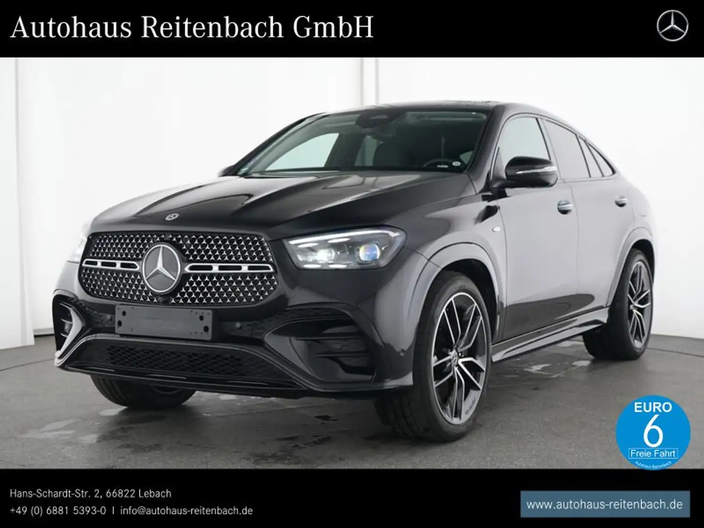 Mercedes-Benz GLE 350 GLE350de 4M COUPE AMG+AHK DIST+22+NIGHT+360+BURM Schwarz - 1