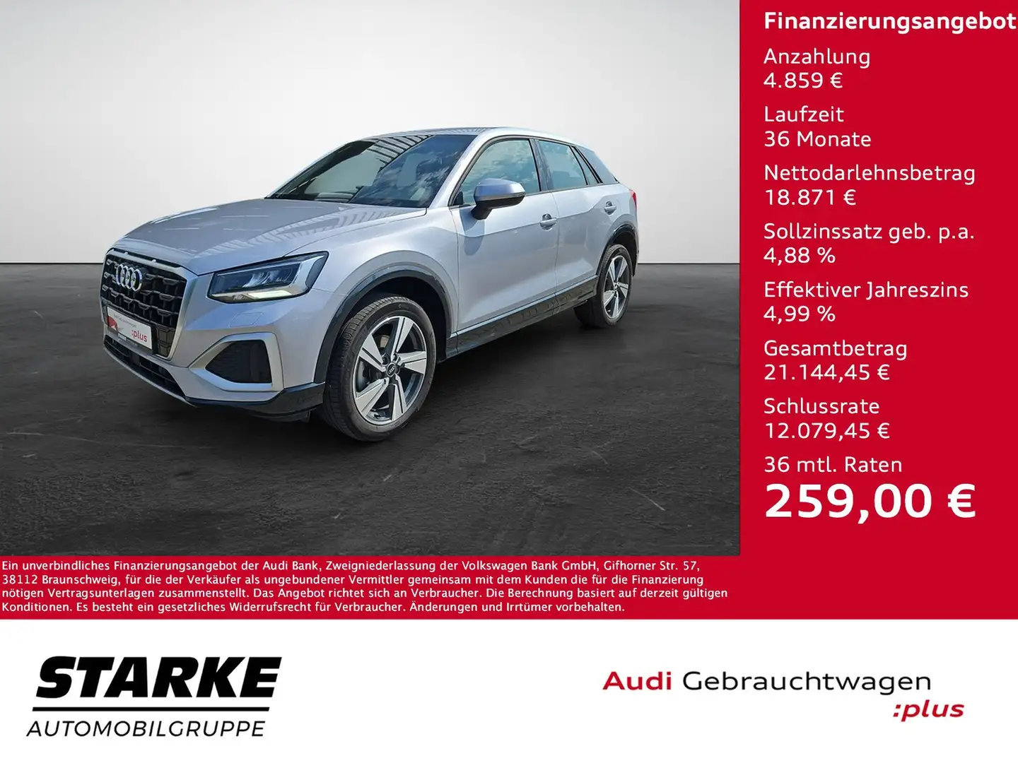 Audi Q2 35 TFSI S tronic Advanced NaviPlus LED 18-Zoll ... Silber - 1