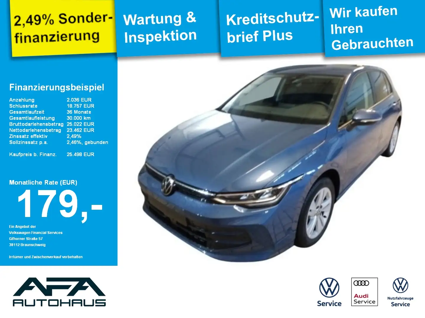 Volkswagen Golf VIII 1.5 TSI LIFE LED*ACC*SHZ*App-Connect Blau - 1