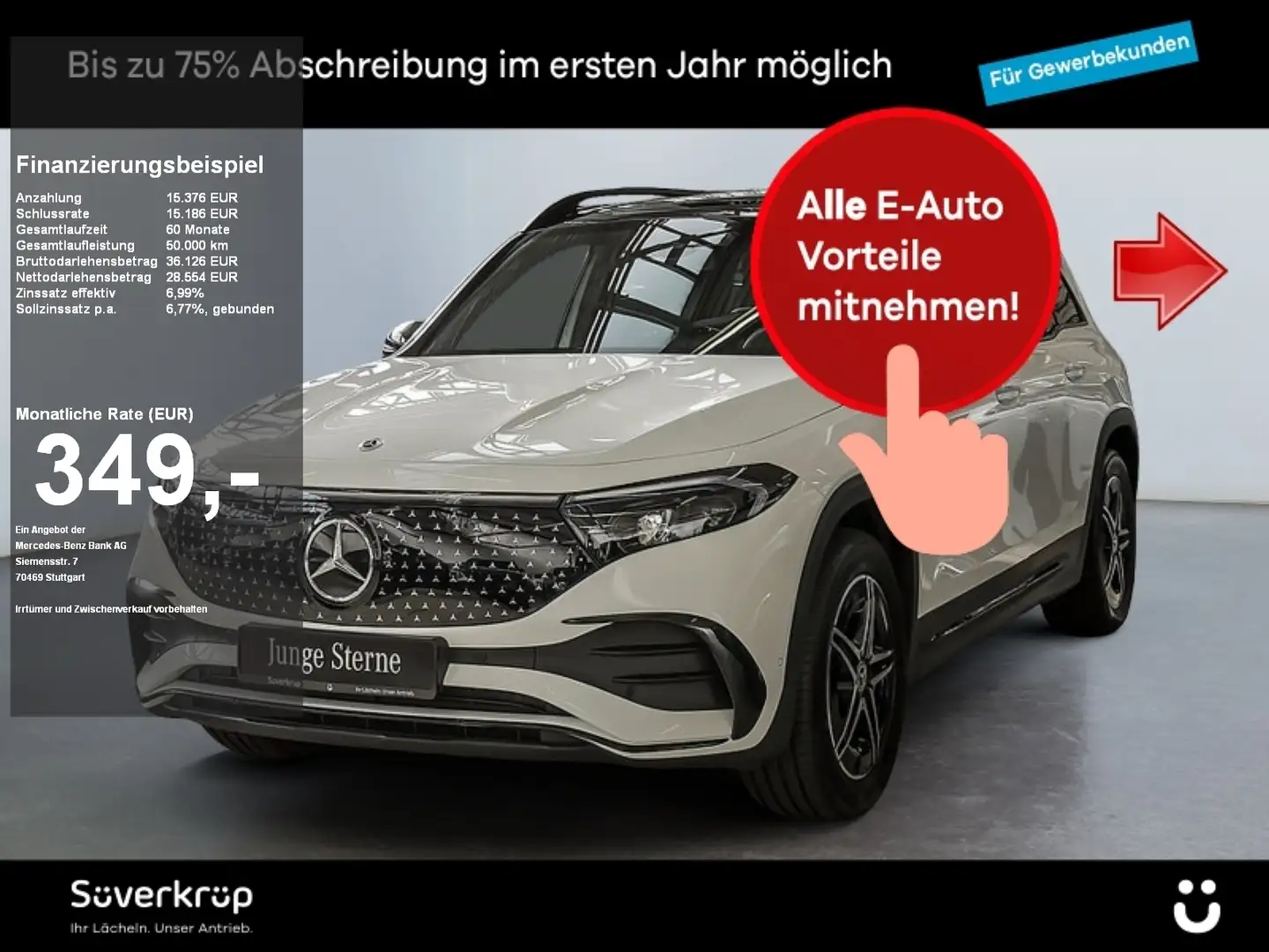 Mercedes-Benz EQB 300 4M , AMG NIGHT SPUR PANO AHK KAMERA PDC Weiß - 1