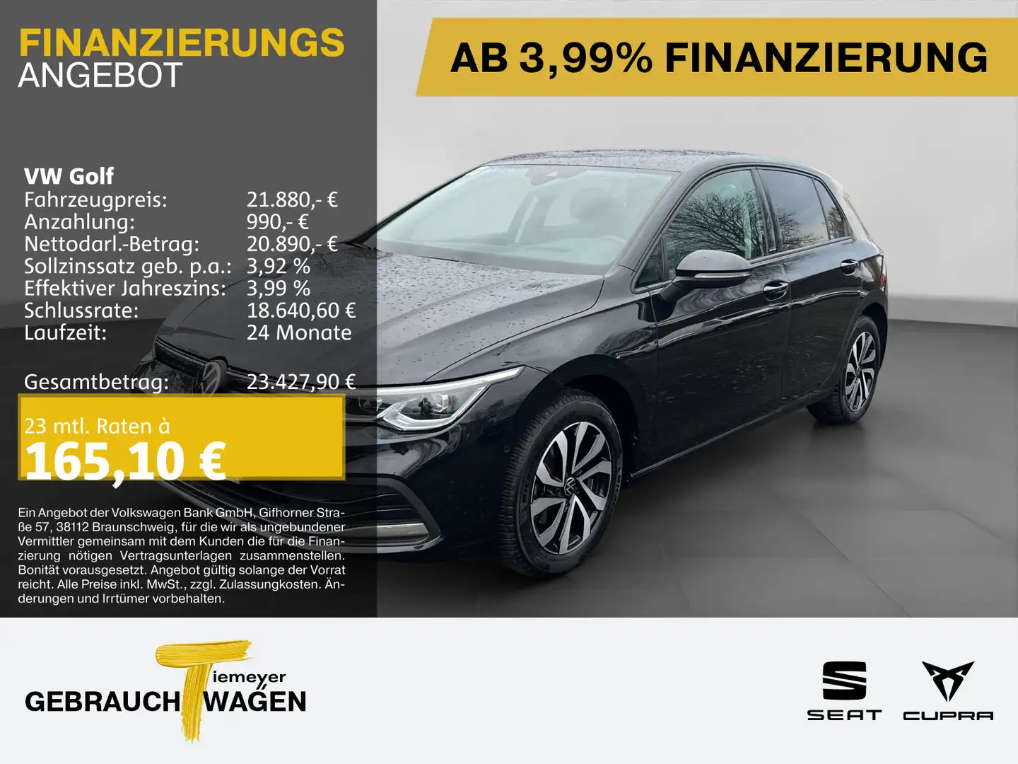 Volkswagen Golf 1.5 TSI ACTIVE ST.HEIZ HuD IQ.DRIVE KAMERA Schwarz - 1
