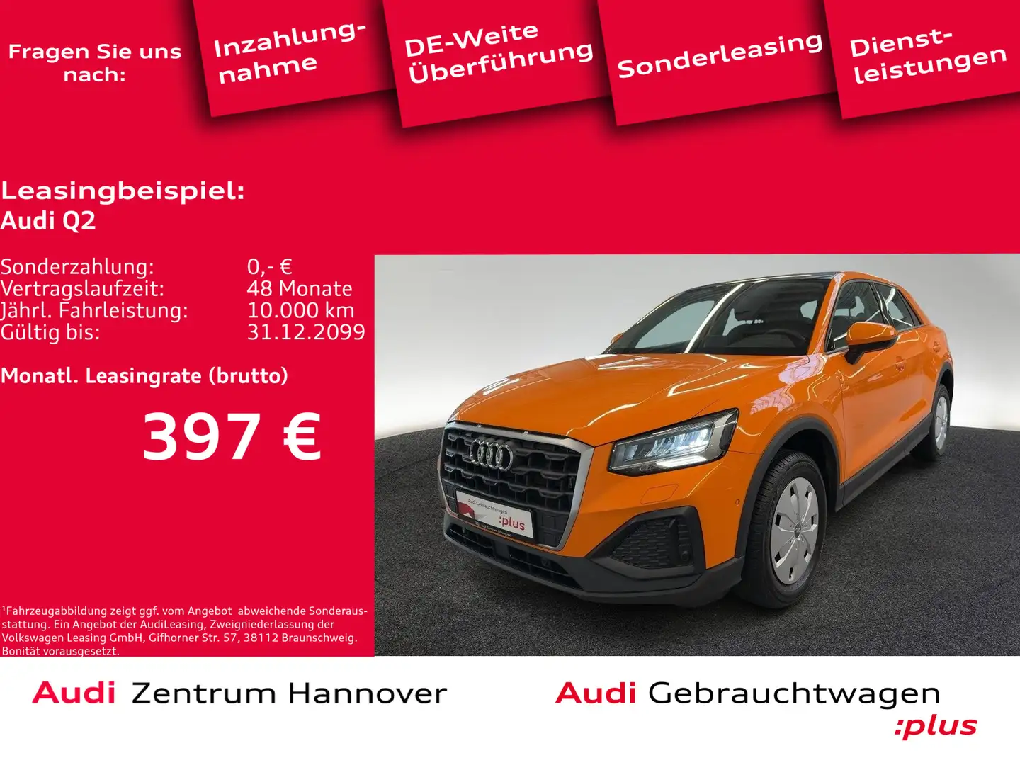 Audi Q2 30 TDI S tronic Pano AHK Assistenz-Paket-Park Orange - 1