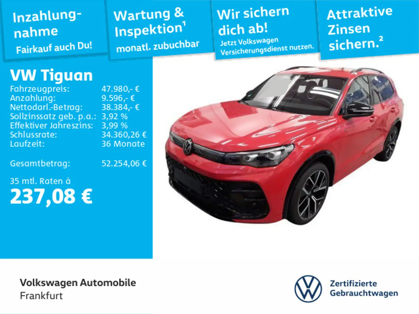 Volkswagen Tiguan 2.0 TSI DSG 4Motion R-Line DAB+ IQLight I Rot - 1