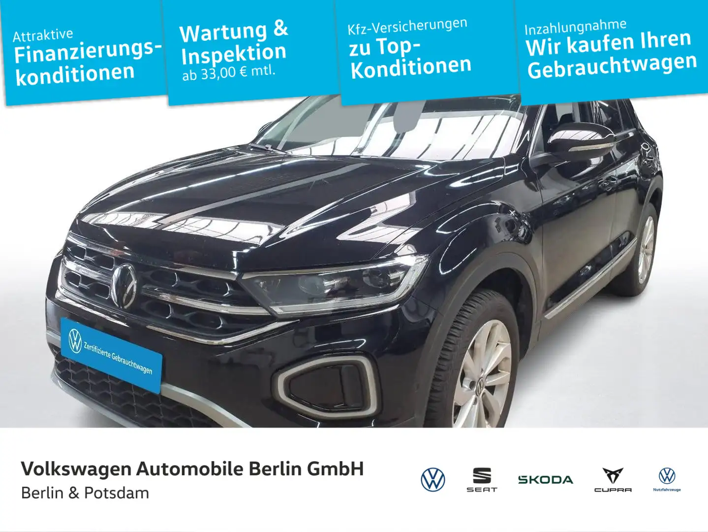 Volkswagen T-Roc 1.5 TSI DSG Style Navi AHK LED PDC SHZ Schwarz - 1