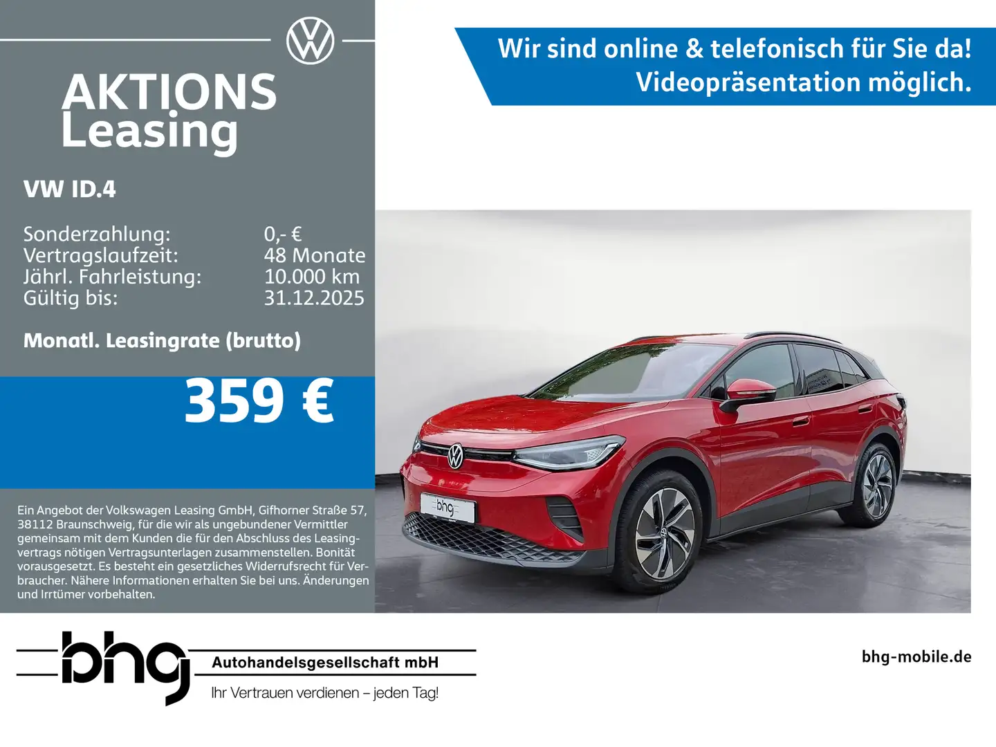 Volkswagen ID.4 Pure mit Infotainment-Paket Rot - 1