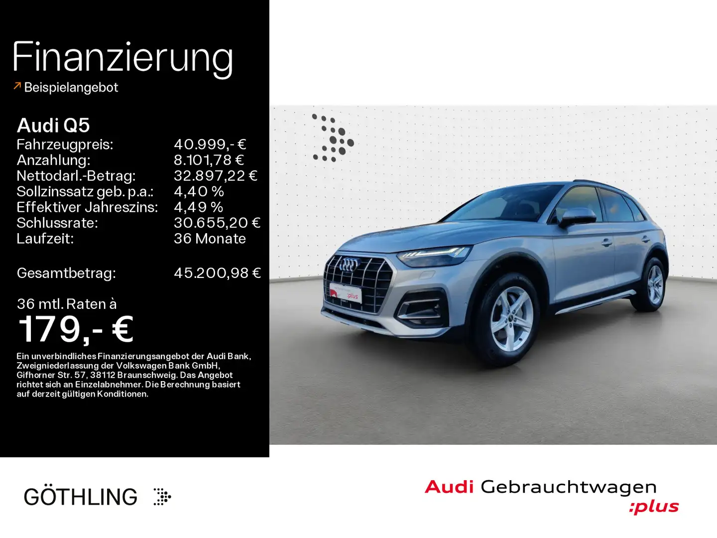 Audi Q5 40 TFSI qu Advanced S tro*Matrix*Virtual*Navi Silber - 1