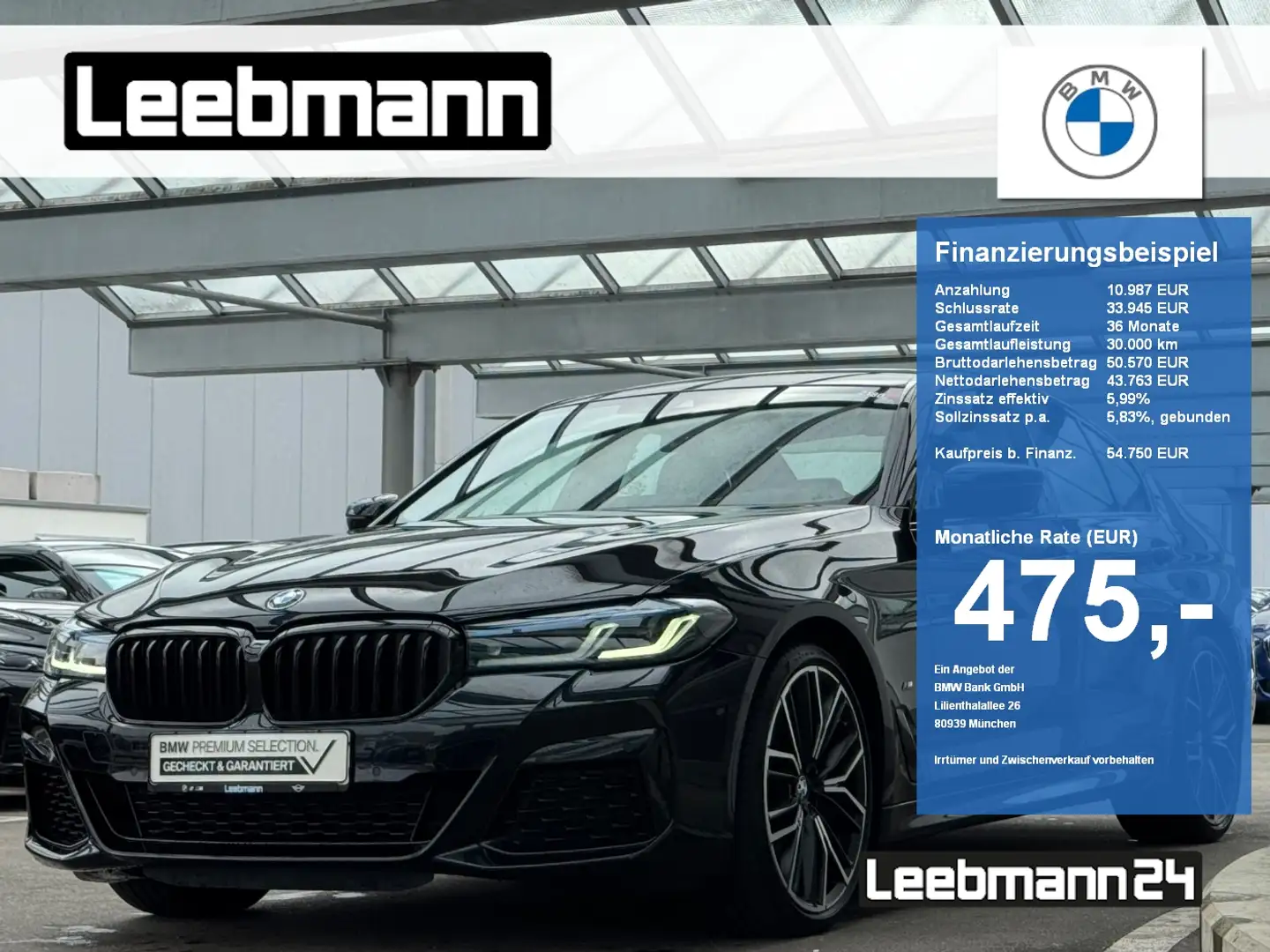 BMW 540 i xDrive Lim. M-Sport AHK/HUD 2 JAHRE GARANTIE Černá - 1