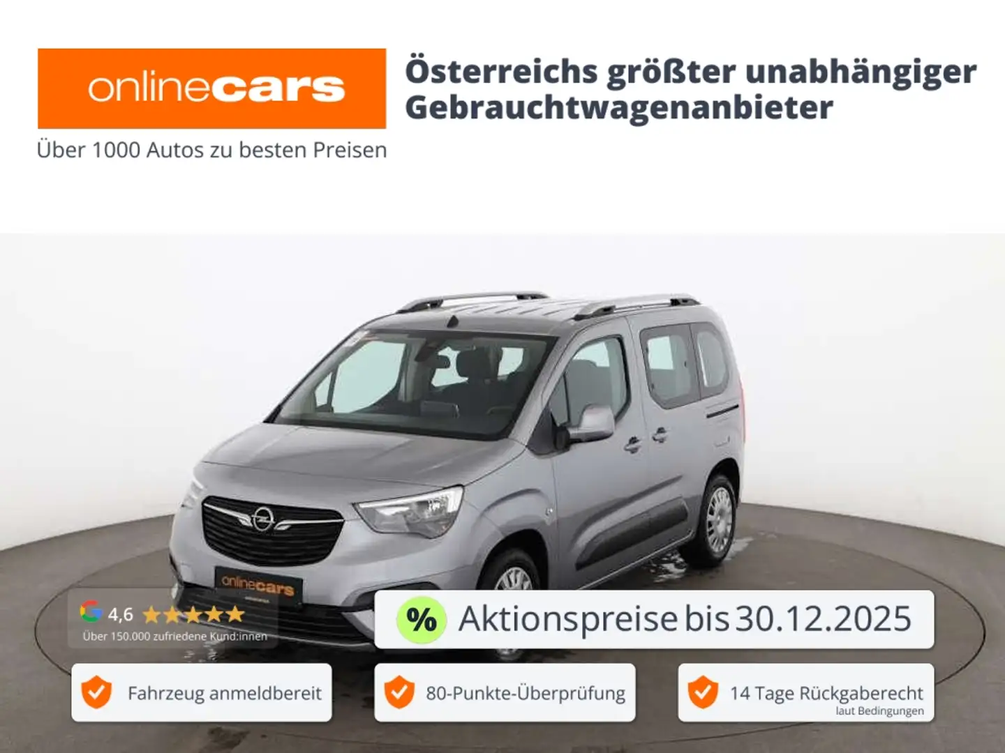 Opel Combo Life 1.5 CDTI Edition AHK RADAR NAVI SITZHZ Grau - 1