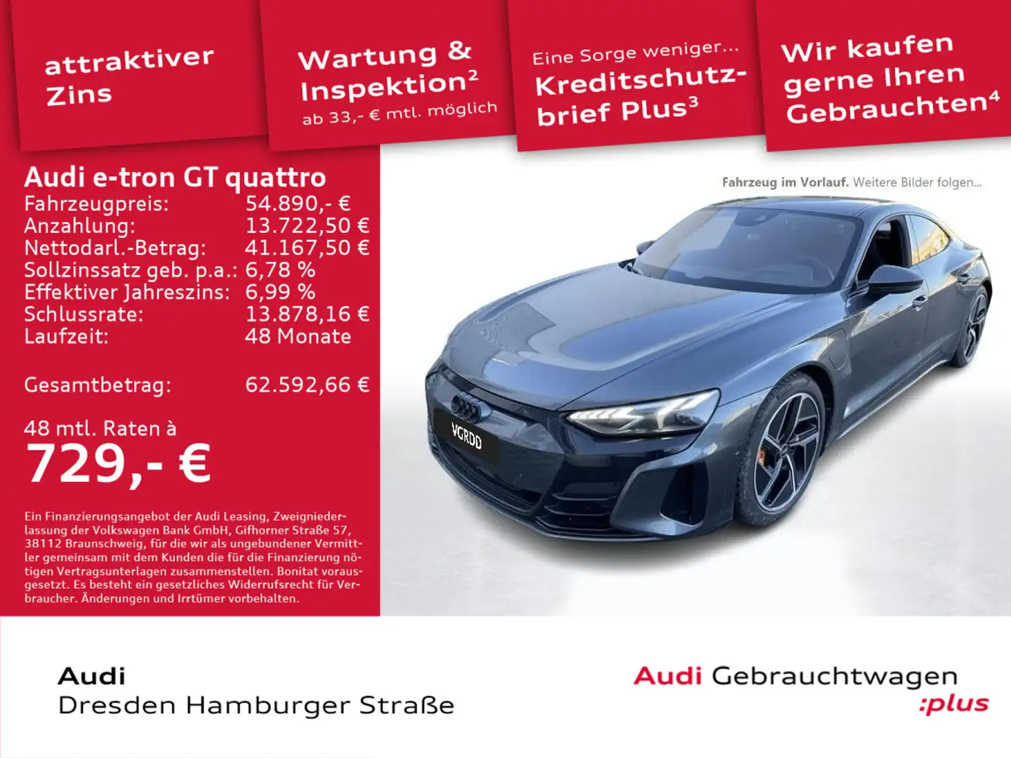 Audi e-tron GT 350 kW Wärmepumpe Pano B&O Grau - 1