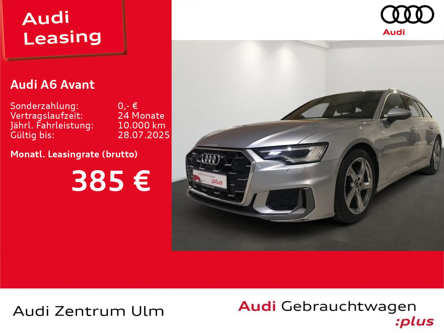 Audi A6 S-Line 40 TDI qu. AHK-VORB. PANO J.GAR. Silber - 1