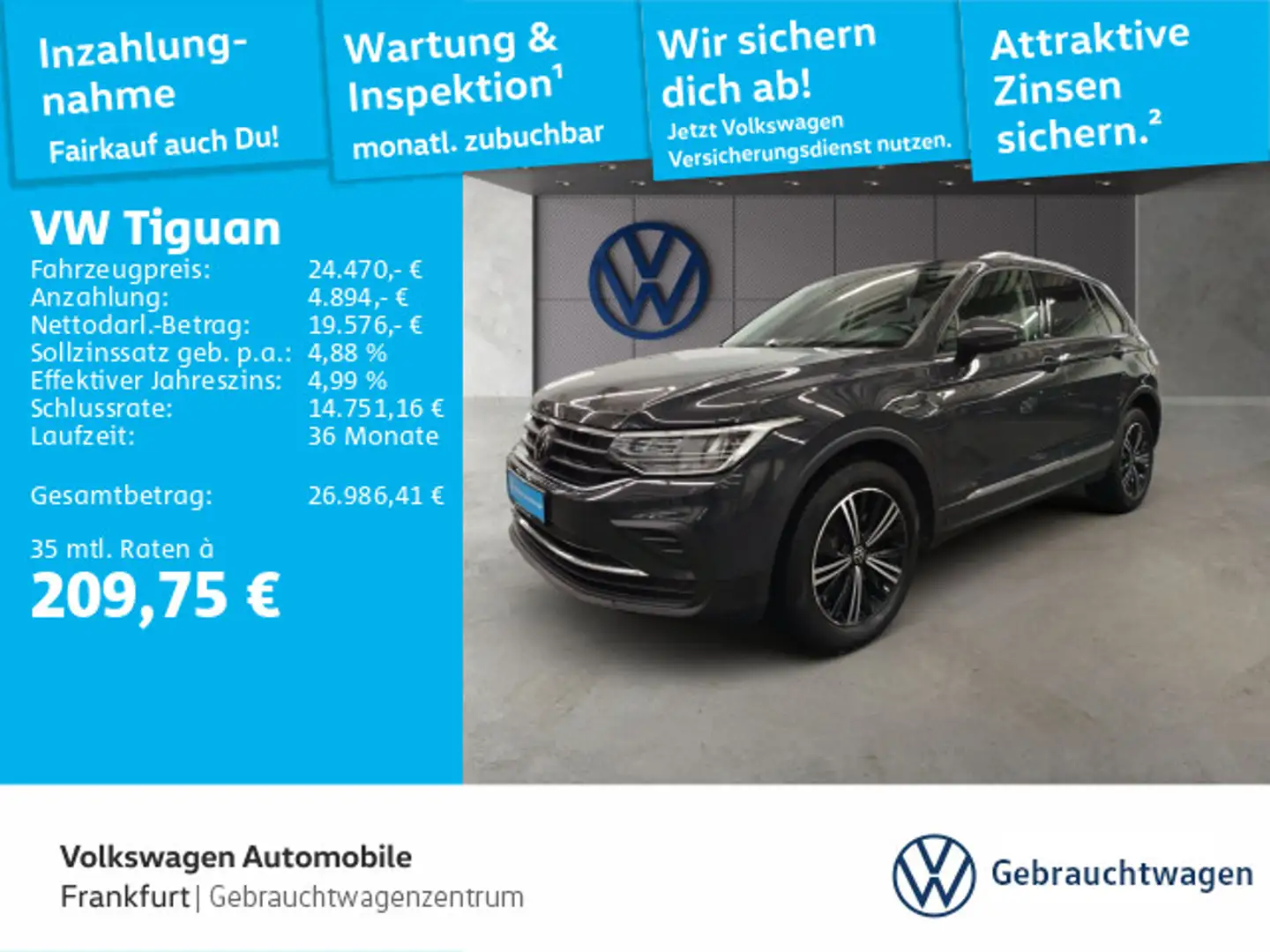Volkswagen Tiguan 1.4 TSI DSG eHybrid Active Navi LED DAB+ Gris - 1