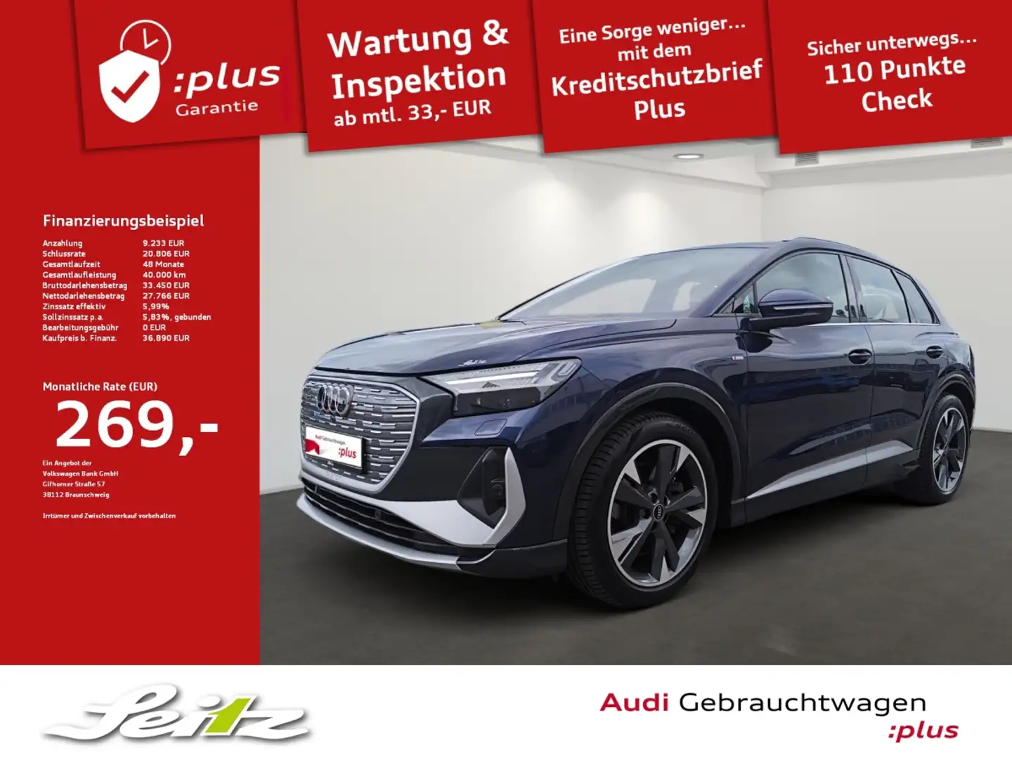 Audi Q4 e-tron Q4 50 e-tron quattro *HEAD-UP*MATRIX*KAMERA*NAVI* Blauw - 1