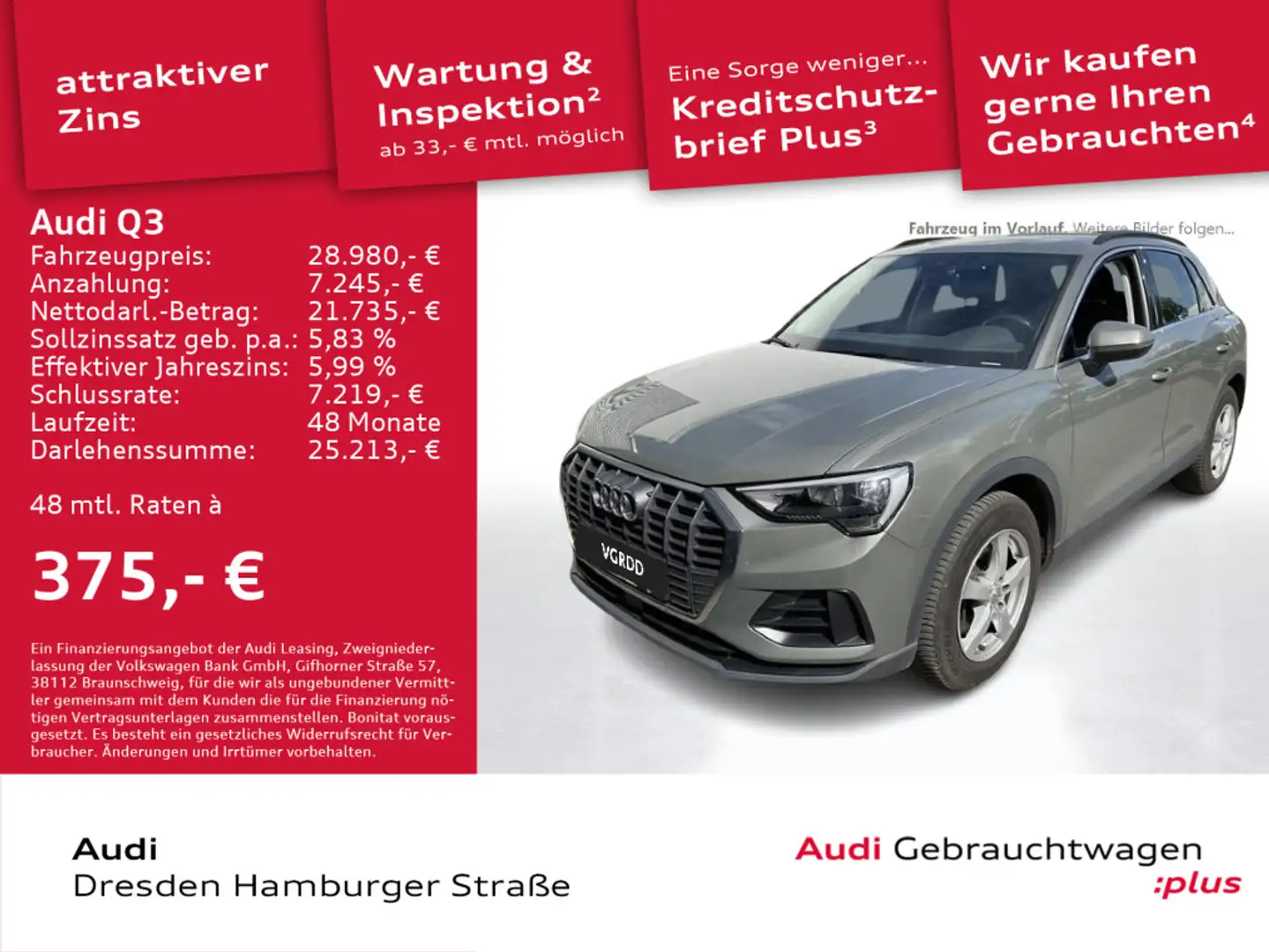 Audi Q3 40 TFSI quattro Navi AHZV S tronic Grau - 1