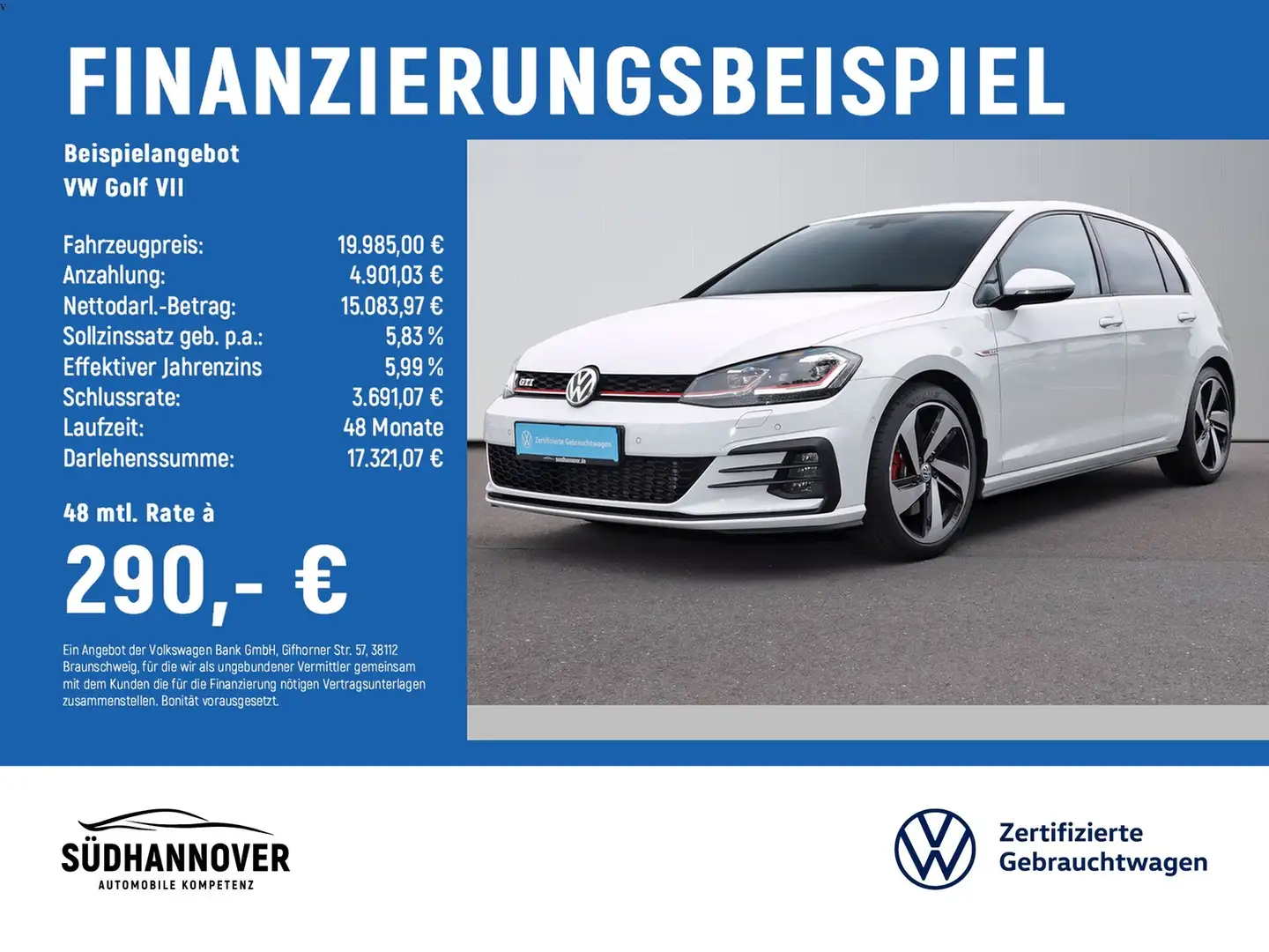 Volkswagen Golf VII GTI 2.0 TSI AHK+NAVI+LED+SHZ+STANDH. Weiß - 2