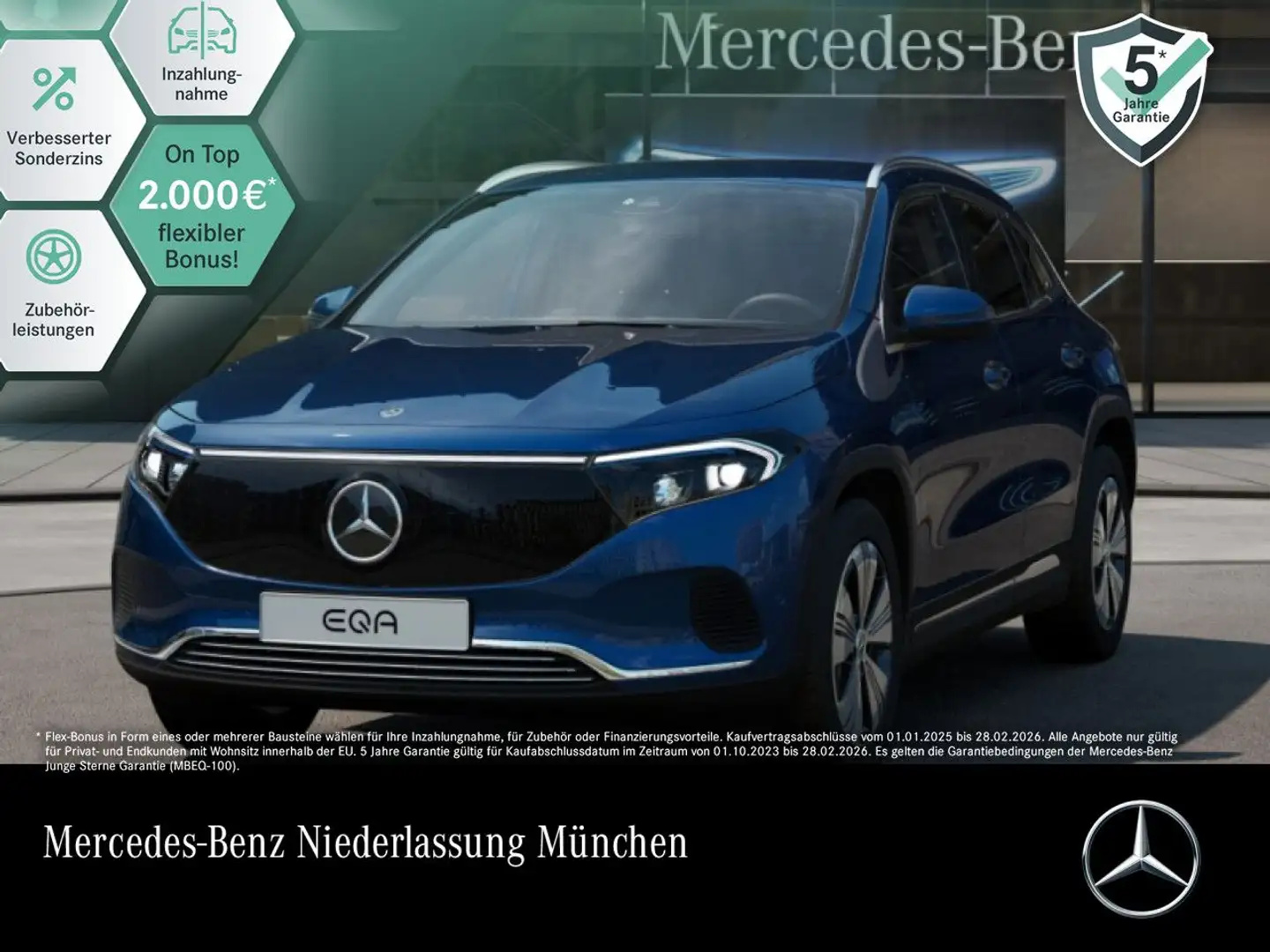 Mercedes-Benz EQA 300 4M PROG+ADVANCED+AHK+KAMERA+SPUR Blau - 1