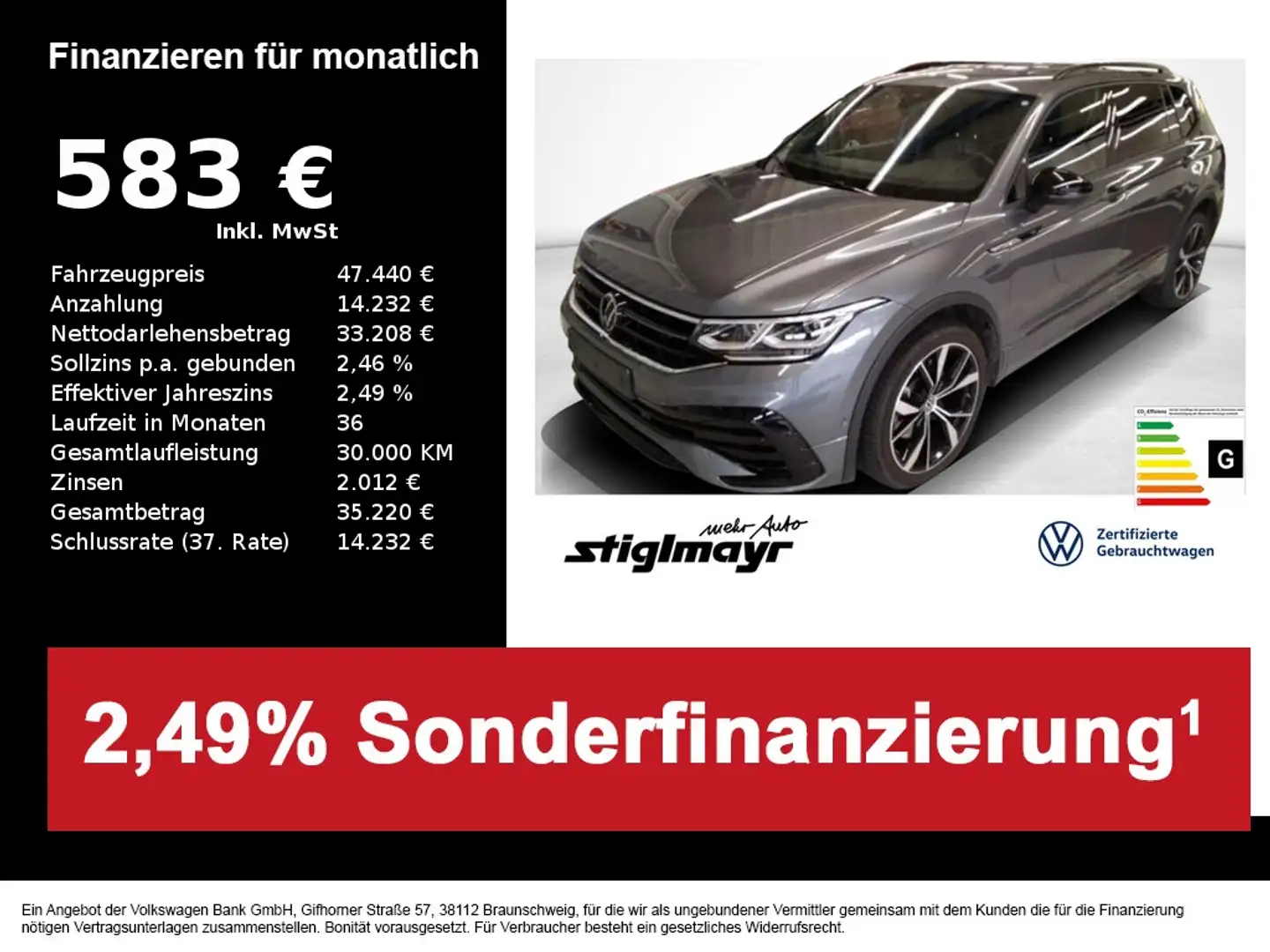Volkswagen Tiguan Allspace R-line 2.0 TDI 4-Motion AHK+IQ-LIGHT+NAVI+STANDZG Grau - 1