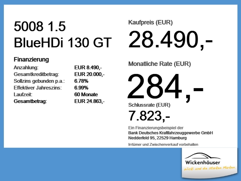 Peugeot 5008 1.5 BlueHDi 130 GT ACC+LED+Navi+Panorama+SHZ — photo 4