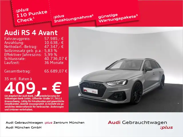 Audi RS4 Avant tiptr. Sportabgas/B&O/Navi+