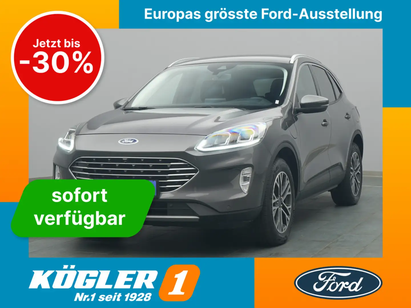 Ford Kuga Titanium X 224PS PHEV/Winter-P./Techno.-P. Grijs - 1