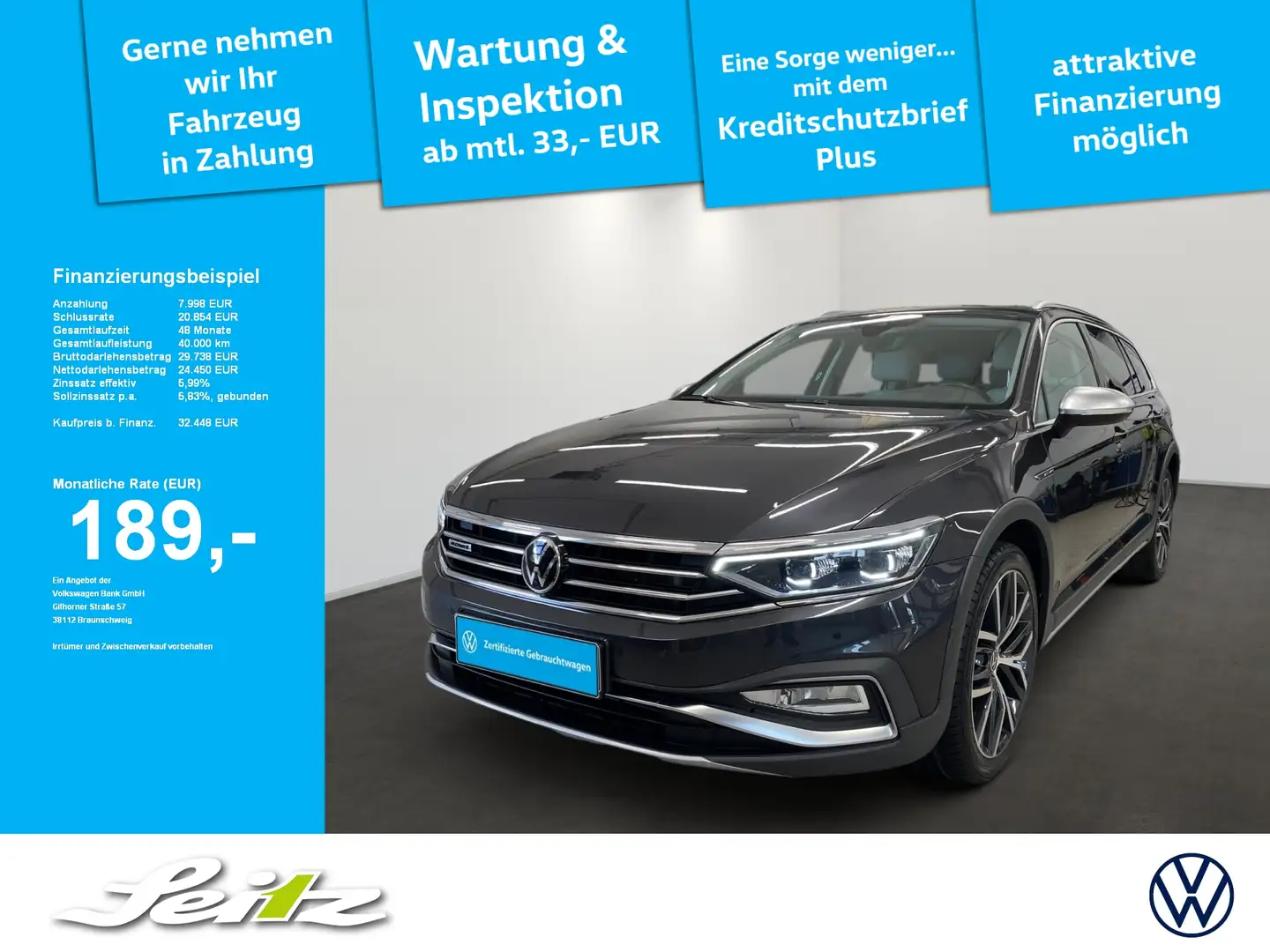 Volkswagen Passat Alltrack Passat Variant 2.0 TDI 4M Alltrack *AHK*HEAD-UP*PA Gris - 1