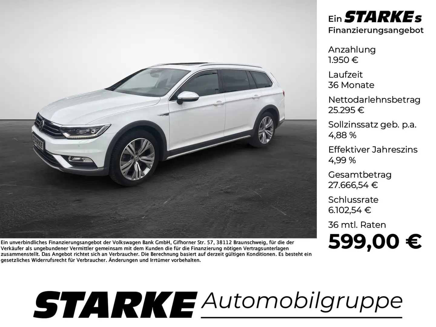 Volkswagen Passat Alltrack 2.0 TDI DSG 4Motion Weiß - 1
