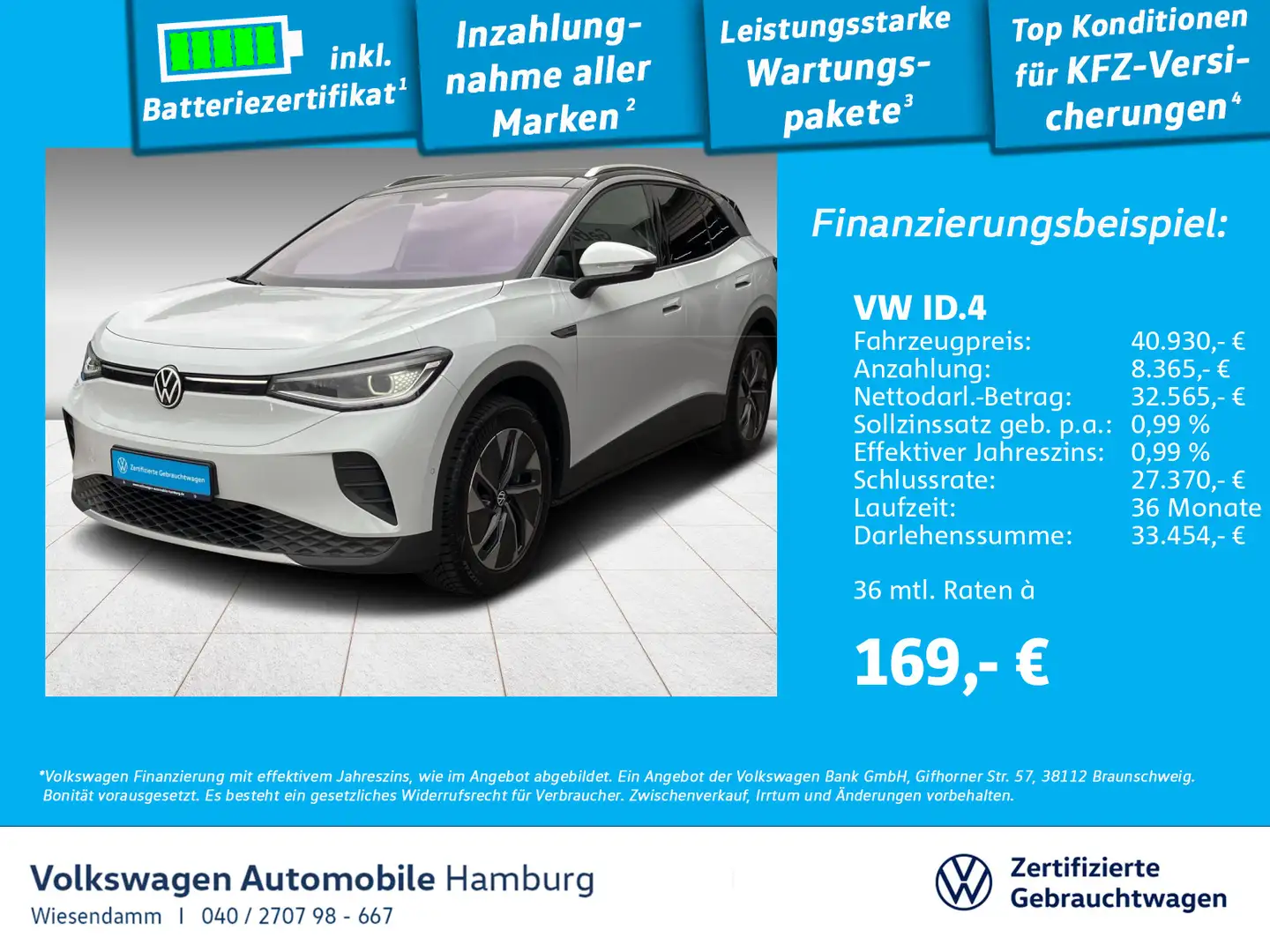 Volkswagen ID.4 Pro Performance AHK Navi Weiß - 1