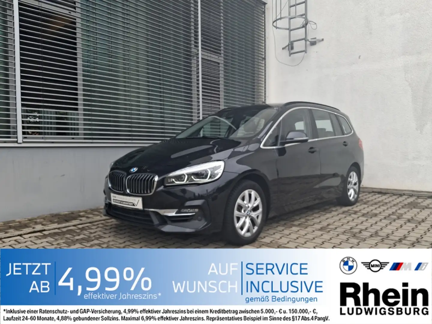 BMW 220 i Gran Tourer Luxury Line 7-Sitz LED Navi Dri Schwarz - 1