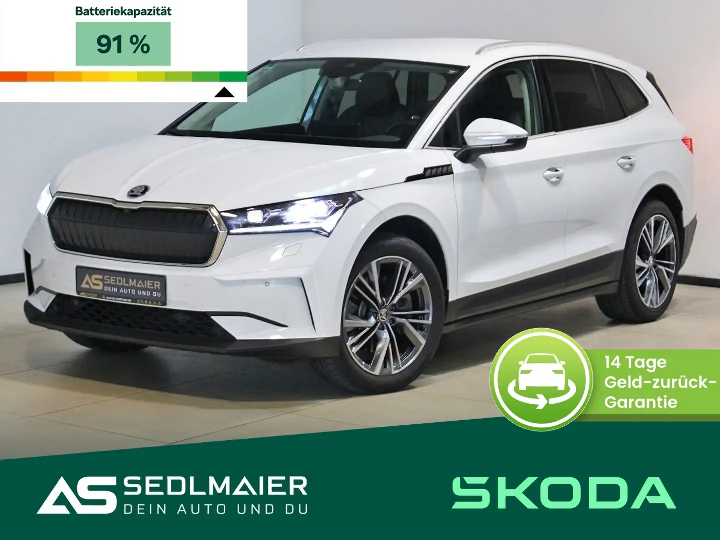 Skoda Enyaq 80x 4x4 AHK|ACC|RCam|WPumpe|MATRX|LenkHz Weiß - 1