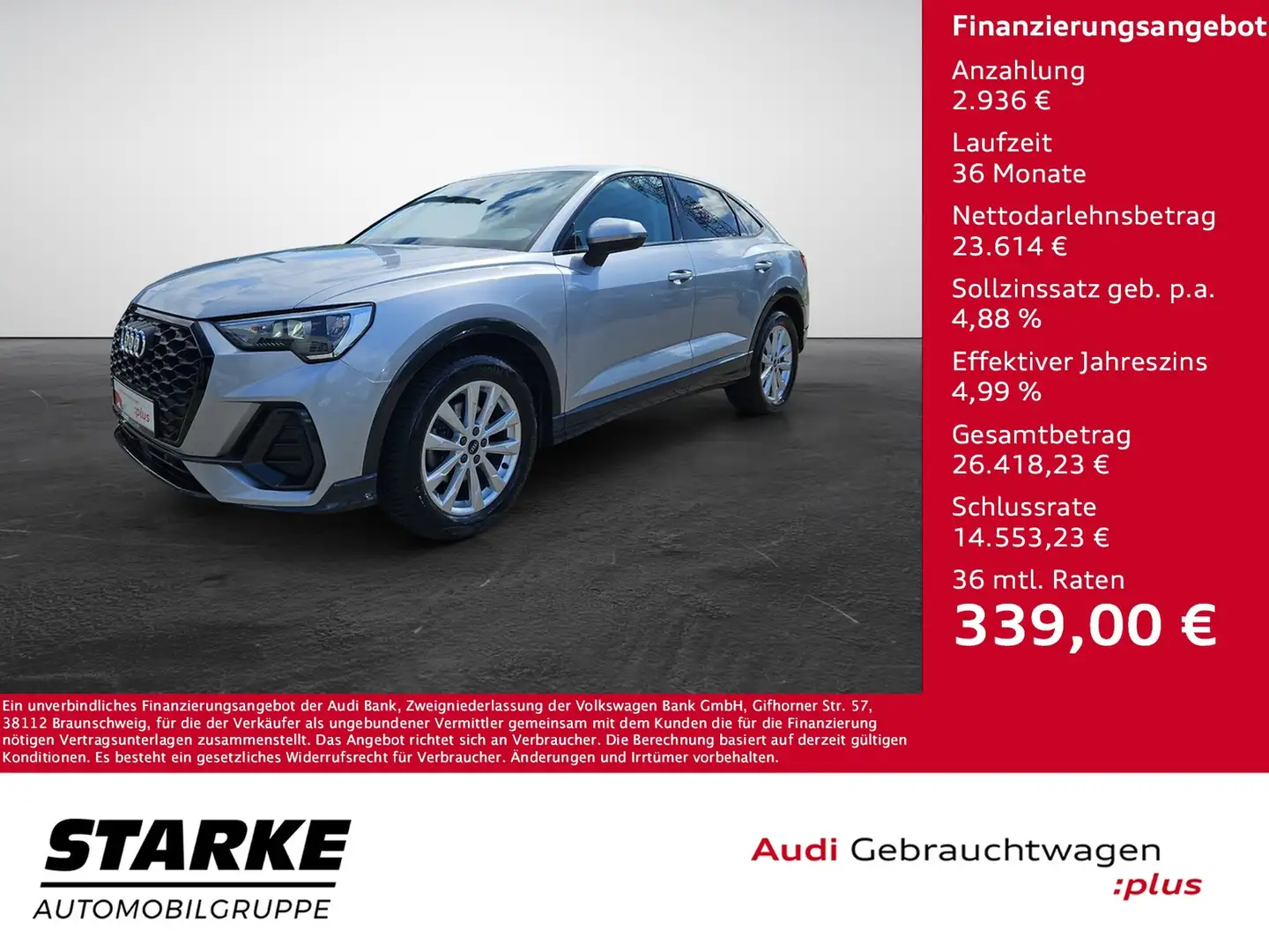 Audi Q3 Sportback 35 TFSI S tronic NaviPlus SHZ APS-Plu... Argent - 1