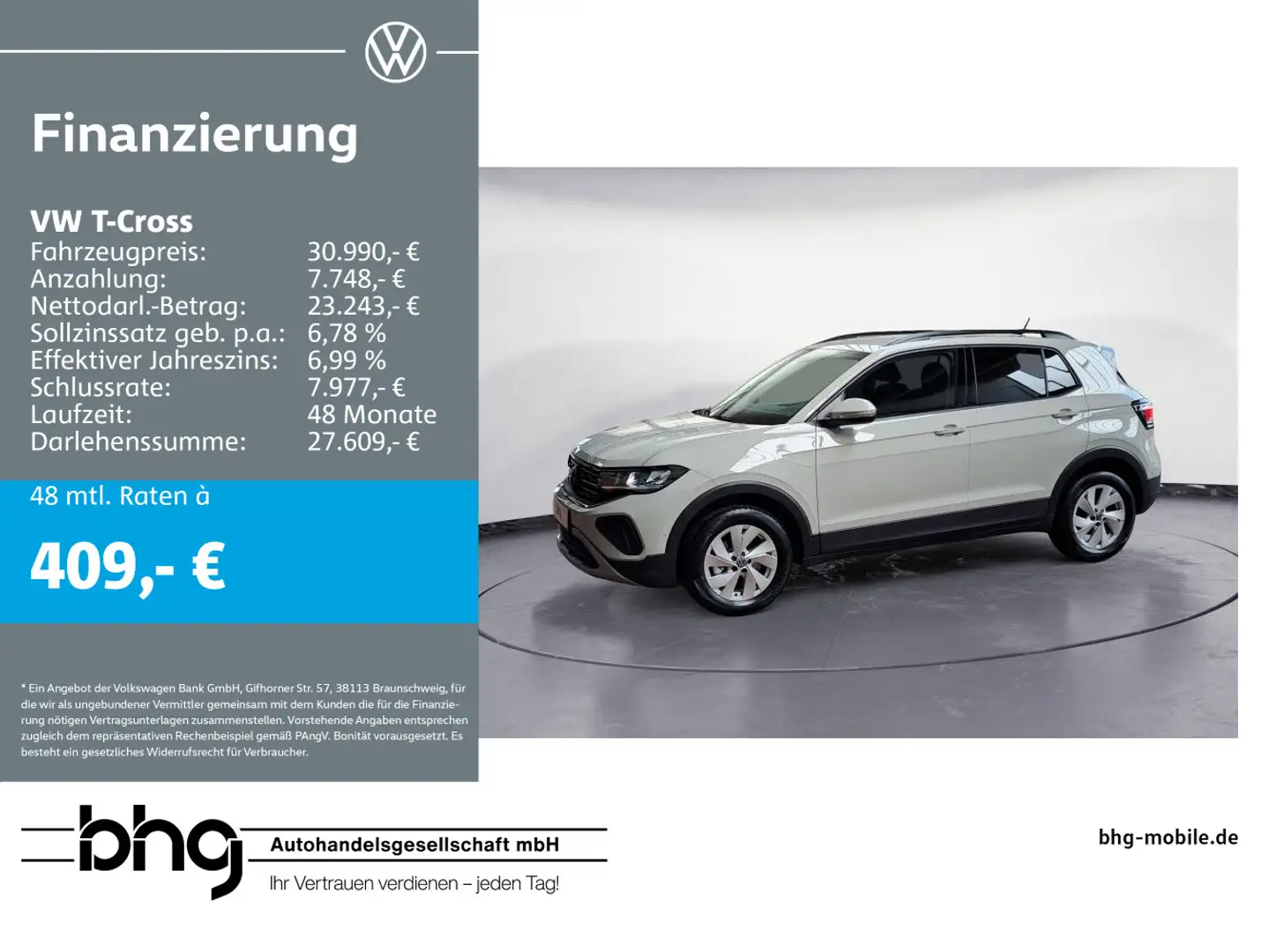 Volkswagen T-Cross Life 1.0 l TSI OPF   5-Gang Gris - 1