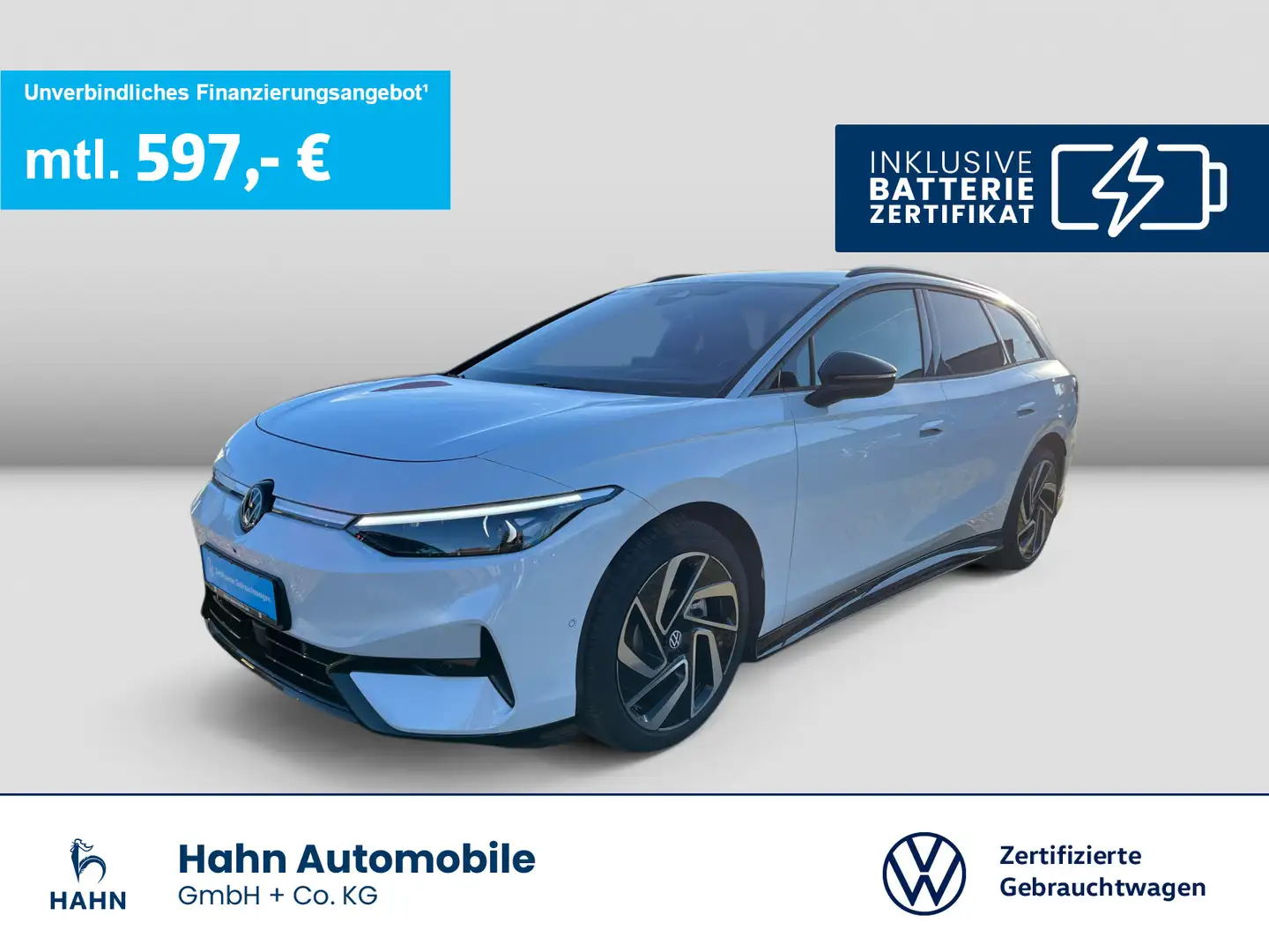 Volkswagen ID.7 Tourer Pro S Wärmepumpe Matrix AHK Nav 360° Weiß - 1