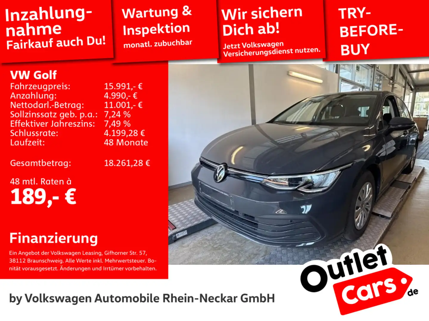 Volkswagen Golf VIII 1.0 TSI AHK PDC LED uvm Grau - 1