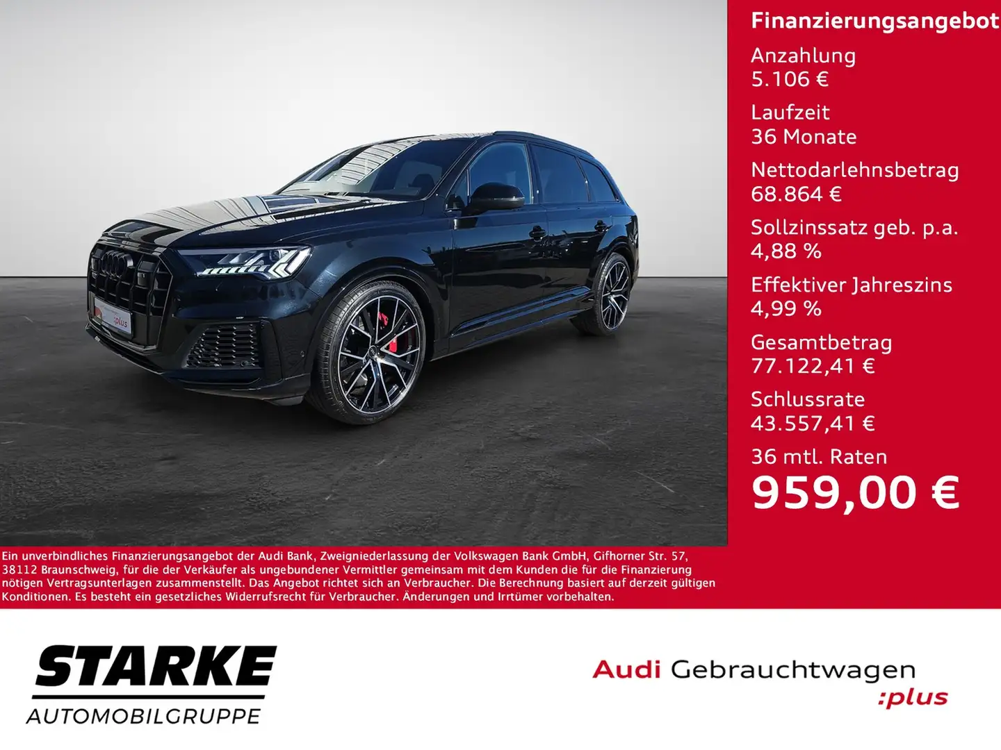 Audi SQ7 TFSI tiptronic quattro NaviPlus Matrix Leder Pa... Negro - 1
