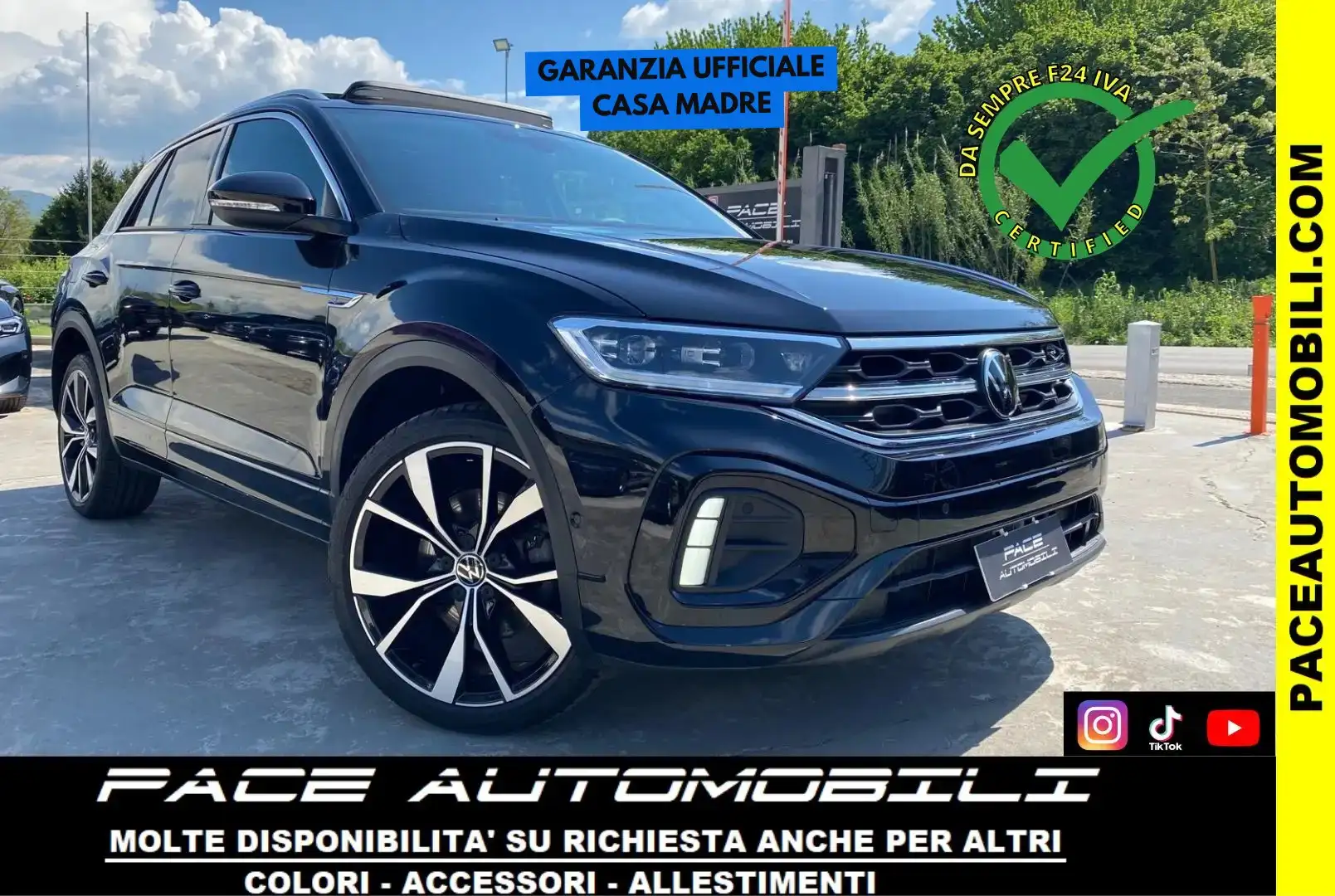 Volkswagen T-Roc 20 TDI R LINE R-LINE RLINE 19"TETTO KAMERA PDC LED Nero - 1