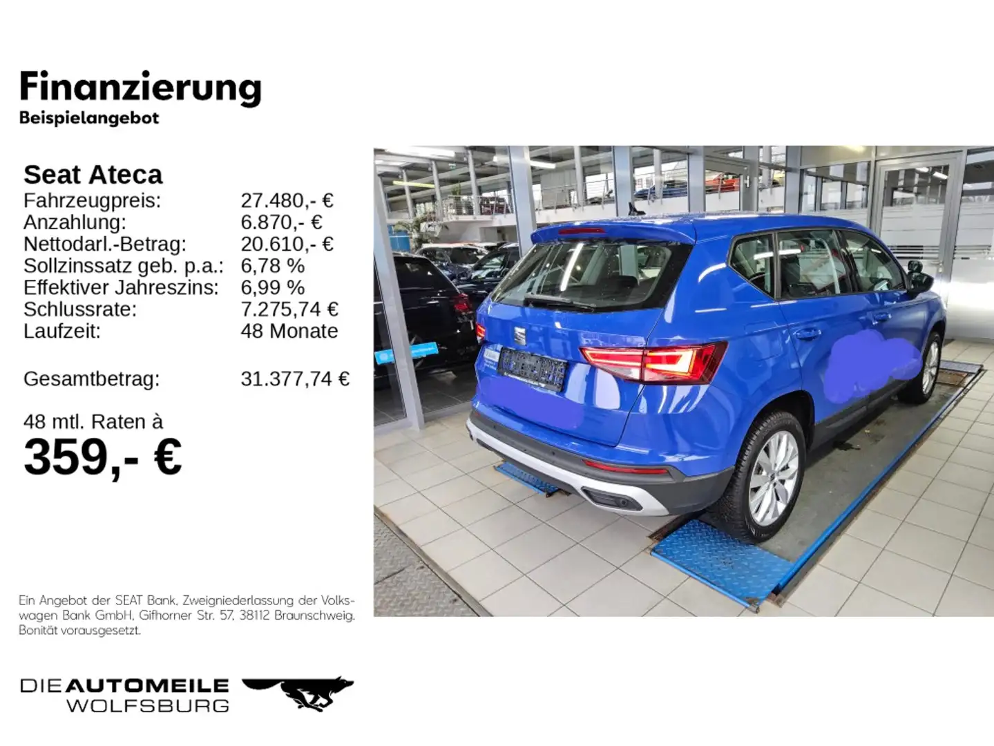 SEAT Ateca 1.5 TSI DSG Style Standhzg/AHK/ACC Blau - 2