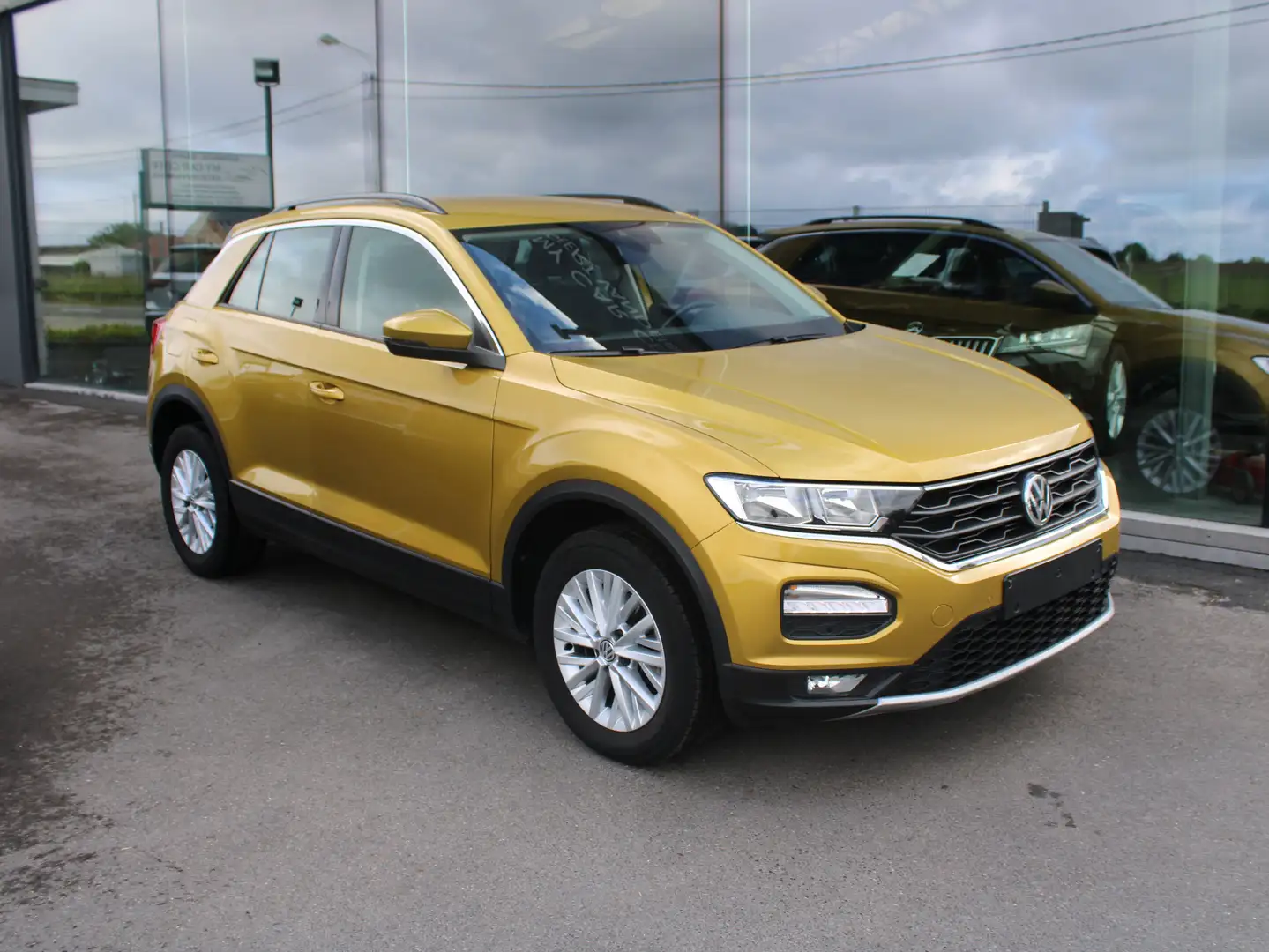 Volkswagen T-Roc 1.0 TSI STYLE-VEEL OPTIES-APP C-NAVI-AC-6VIT-ALU V Geel - 1