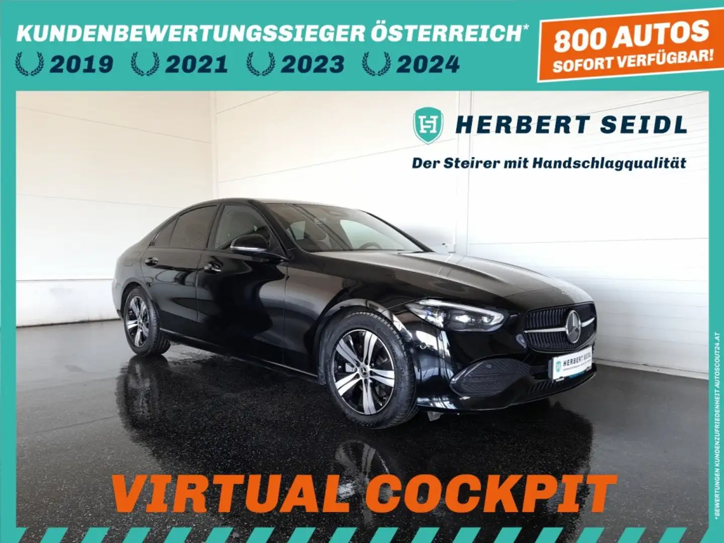 Mercedes-Benz C 220 d LIMO Aut *HIGH PERF. LED / NAVI / VIRTUELL / KAMERA / E-SITZE / TEILLEDER - SPORTSITZE* Schwarz - 1