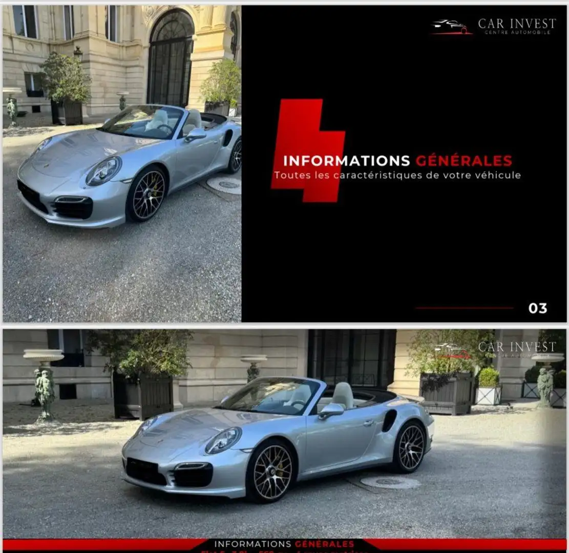 Porsche 991 type 991 turbo s cab pdk origine france revision c Gris - 2