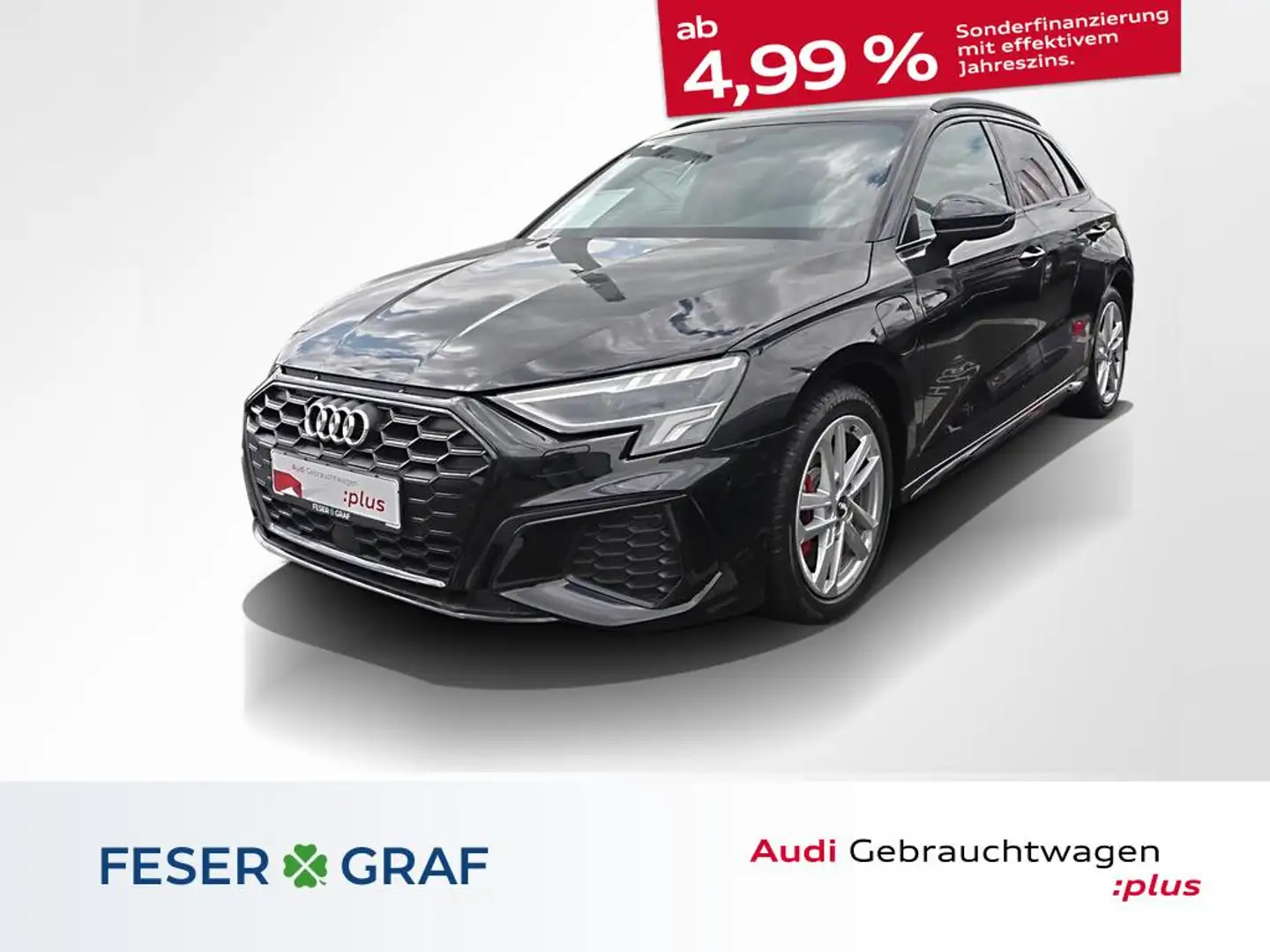 Audi A3 45 TFSI e S-Line S tronic NAVI LED SHZ Negro - 1