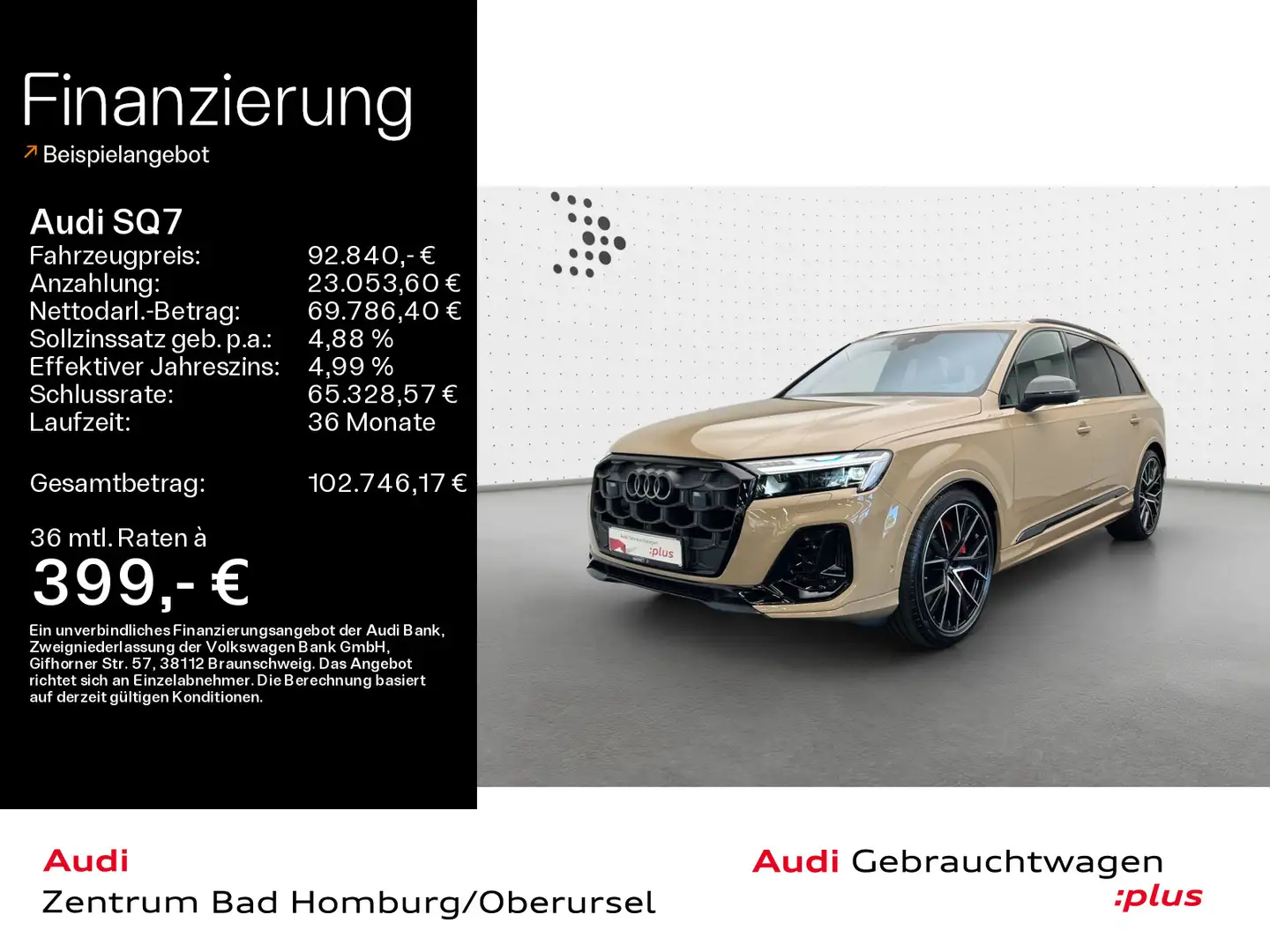 Audi SQ7 SUV TFSI quattro*Navi*Matrix*AHK*HUD*B&O*PDC Gold - 1