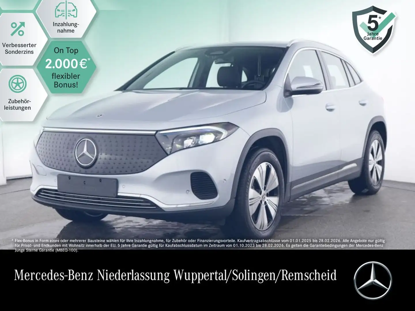 Mercedes-Benz EQA 300 4M PROG+PLUS-PAKET+KAMERA+KEYLESS+SPUR Silber - 1