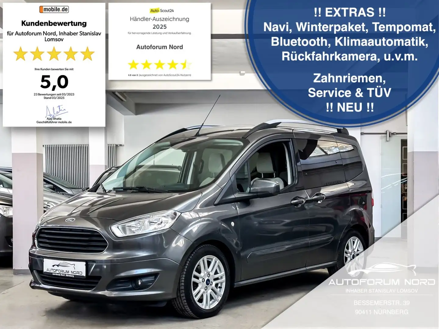 Ford Tourneo Courier Titanium *NEU ZAHNRIEMEN+SERVICE Grau - 1