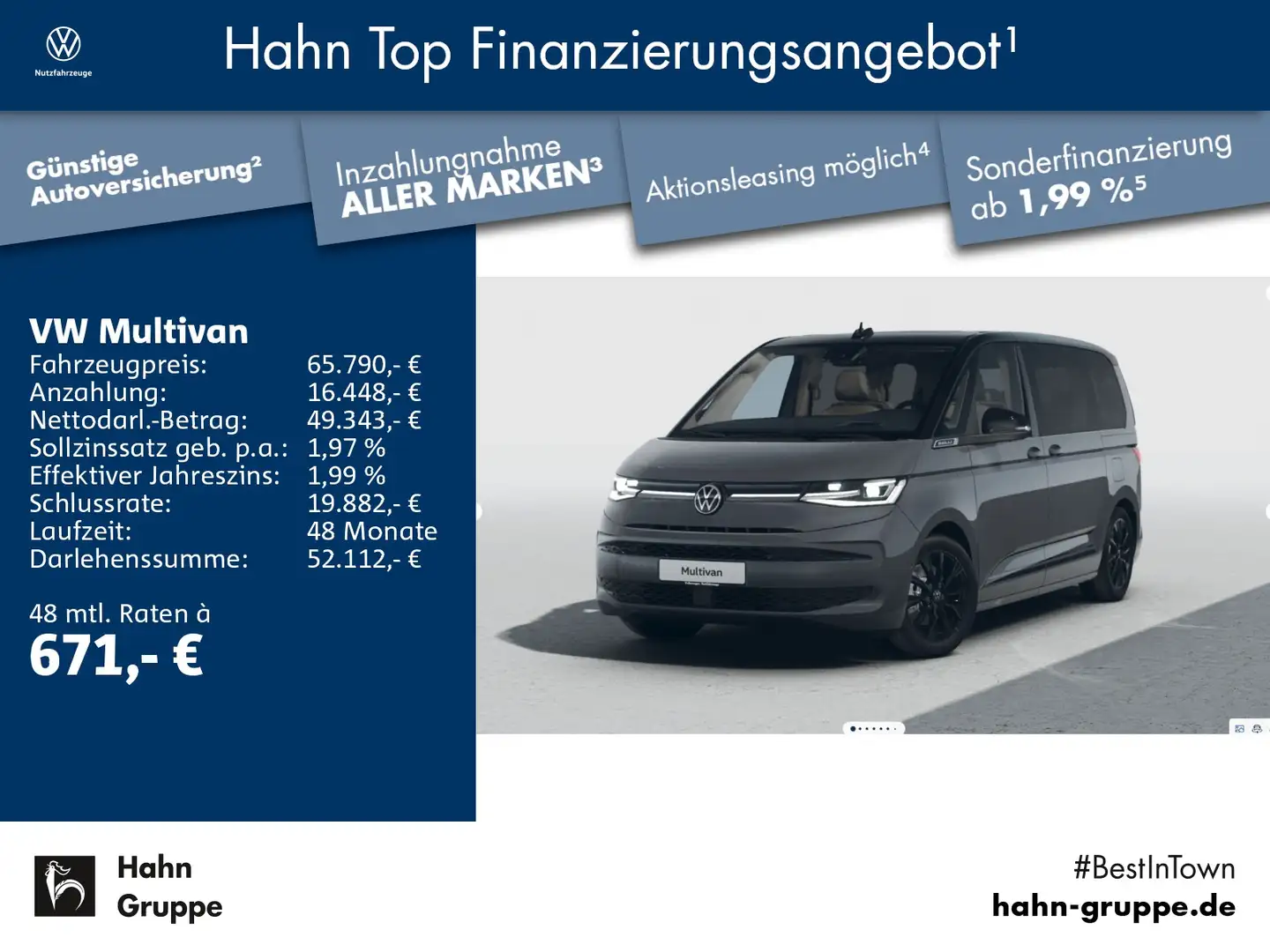 Volkswagen T7 Multivan T7 Multivan EDITION KÜ 2,0TSI 150KW DSG ACC NAVI Grau - 1