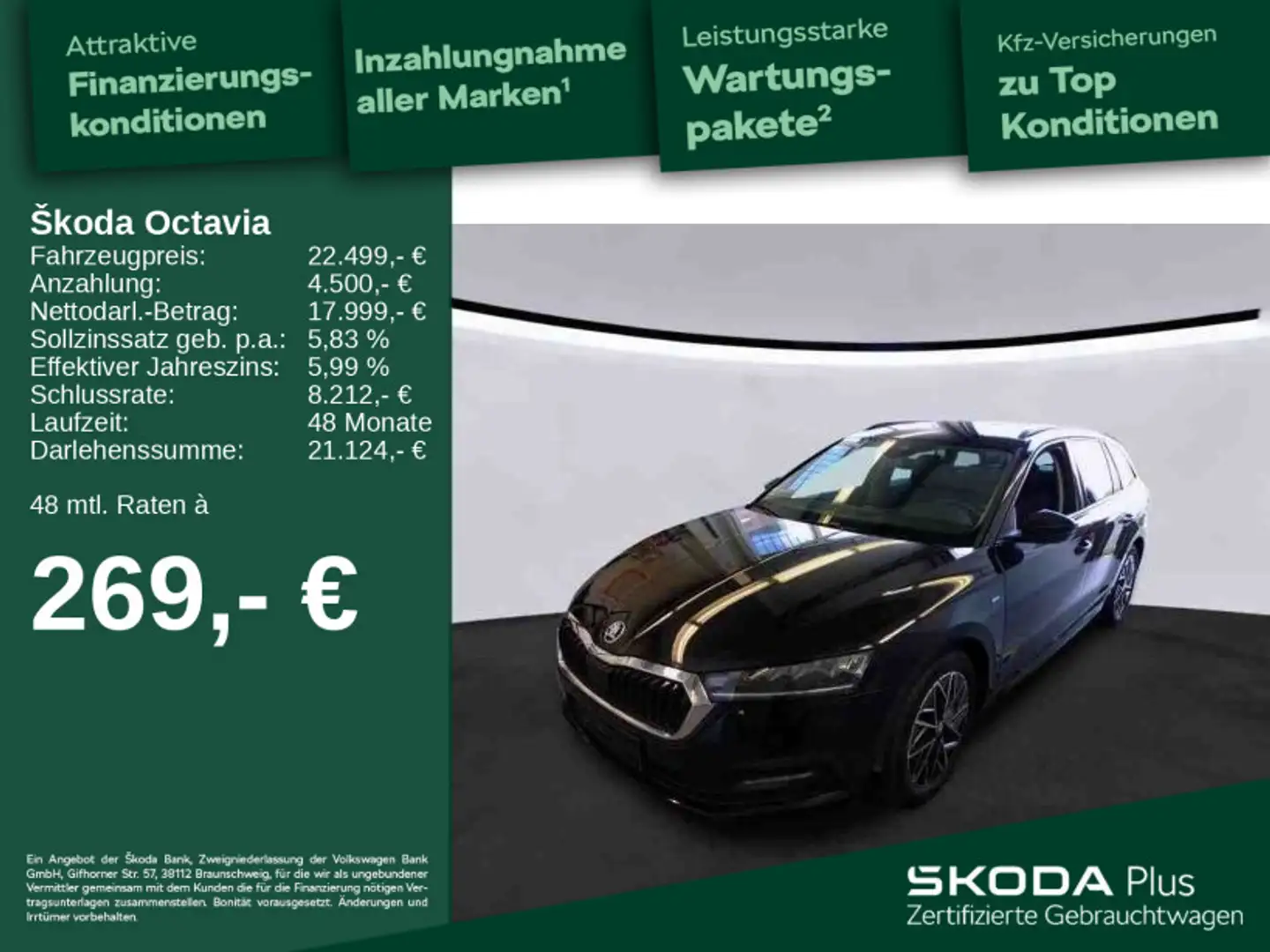 Skoda Octavia Combi 2.0 TDI Clever*APP*MFL*NAV*LANE* Schwarz - 1