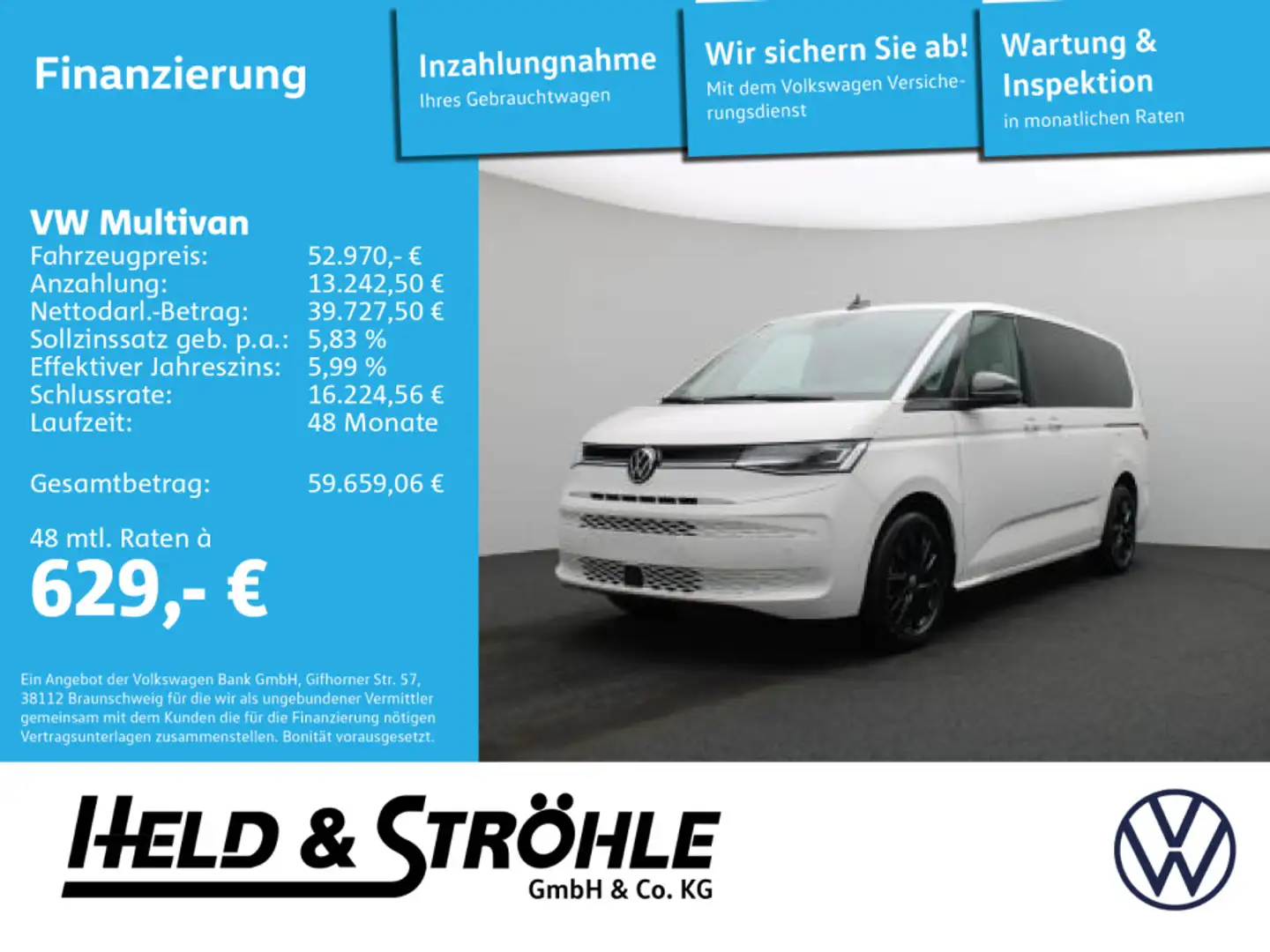 Volkswagen T7 Multivan T7 Multivan Life 2.0 TDI DSG LÜ IQ AHK PANO STHZ Weiß - 1