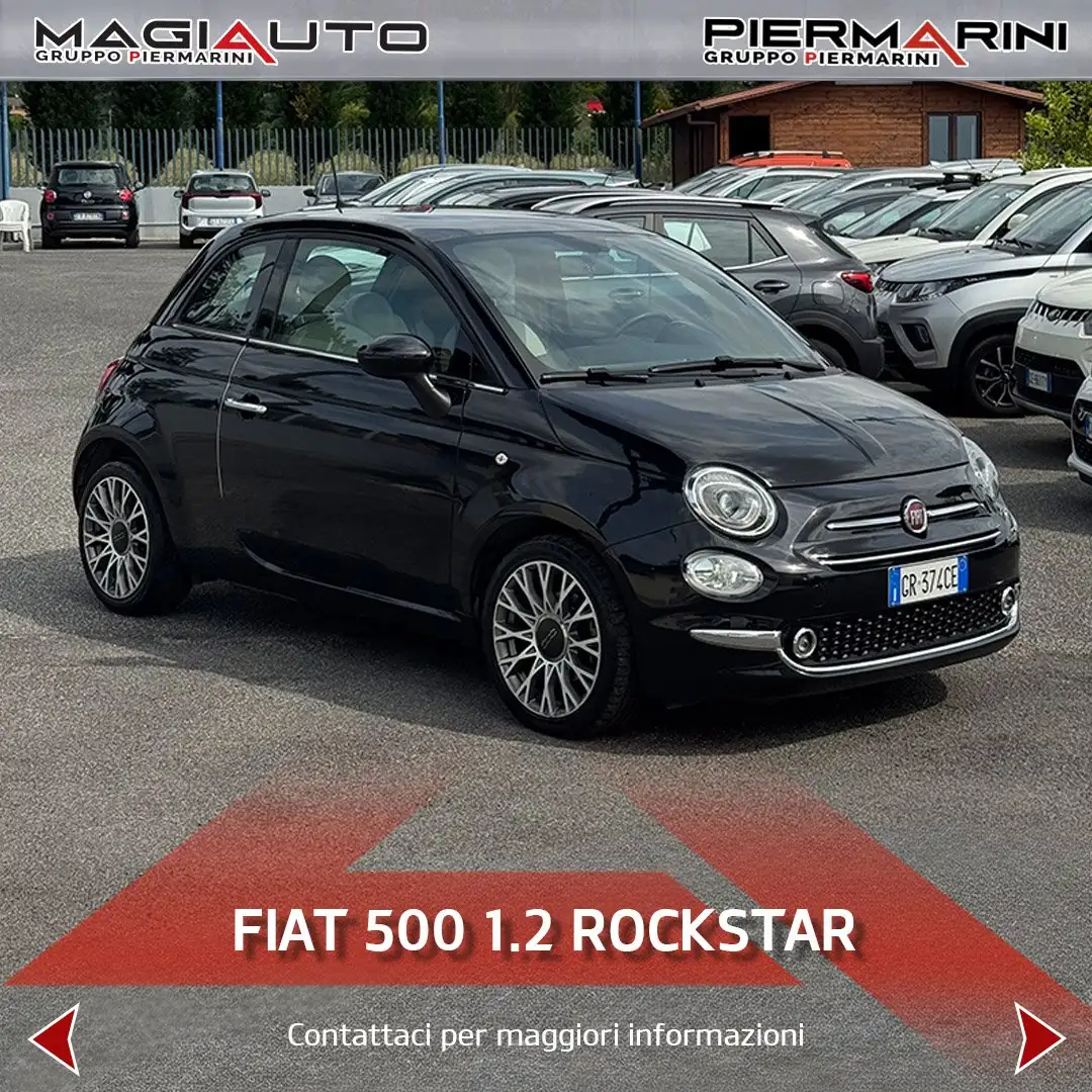 Fiat 500 1.2 Rockstar Zwart - 1